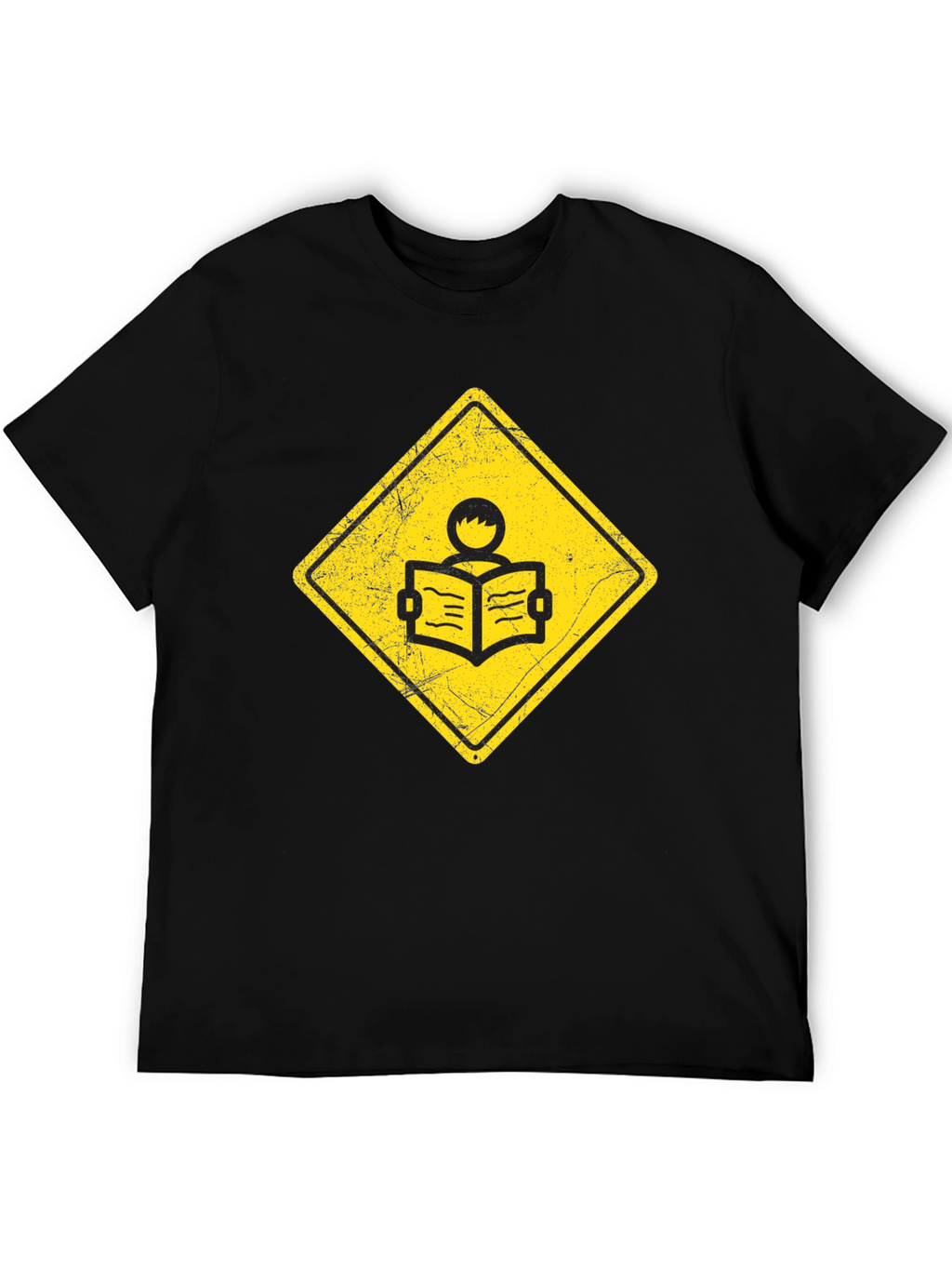 Caution Reader T-Shirt - Black Cotton Tee