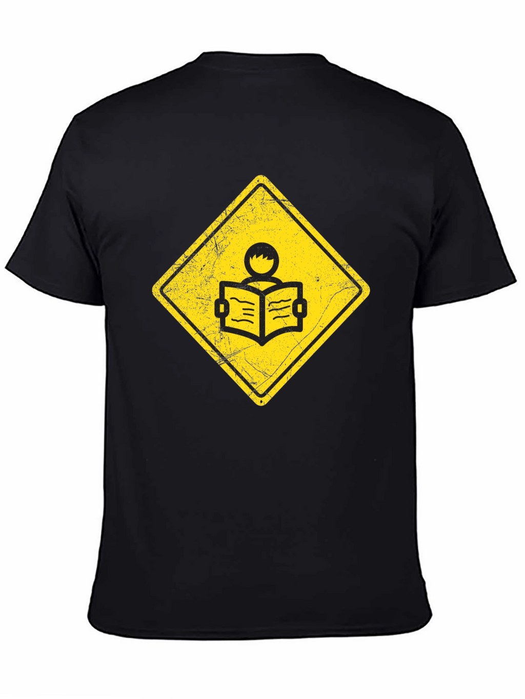 Caution Reader T-Shirt - Black Cotton Tee