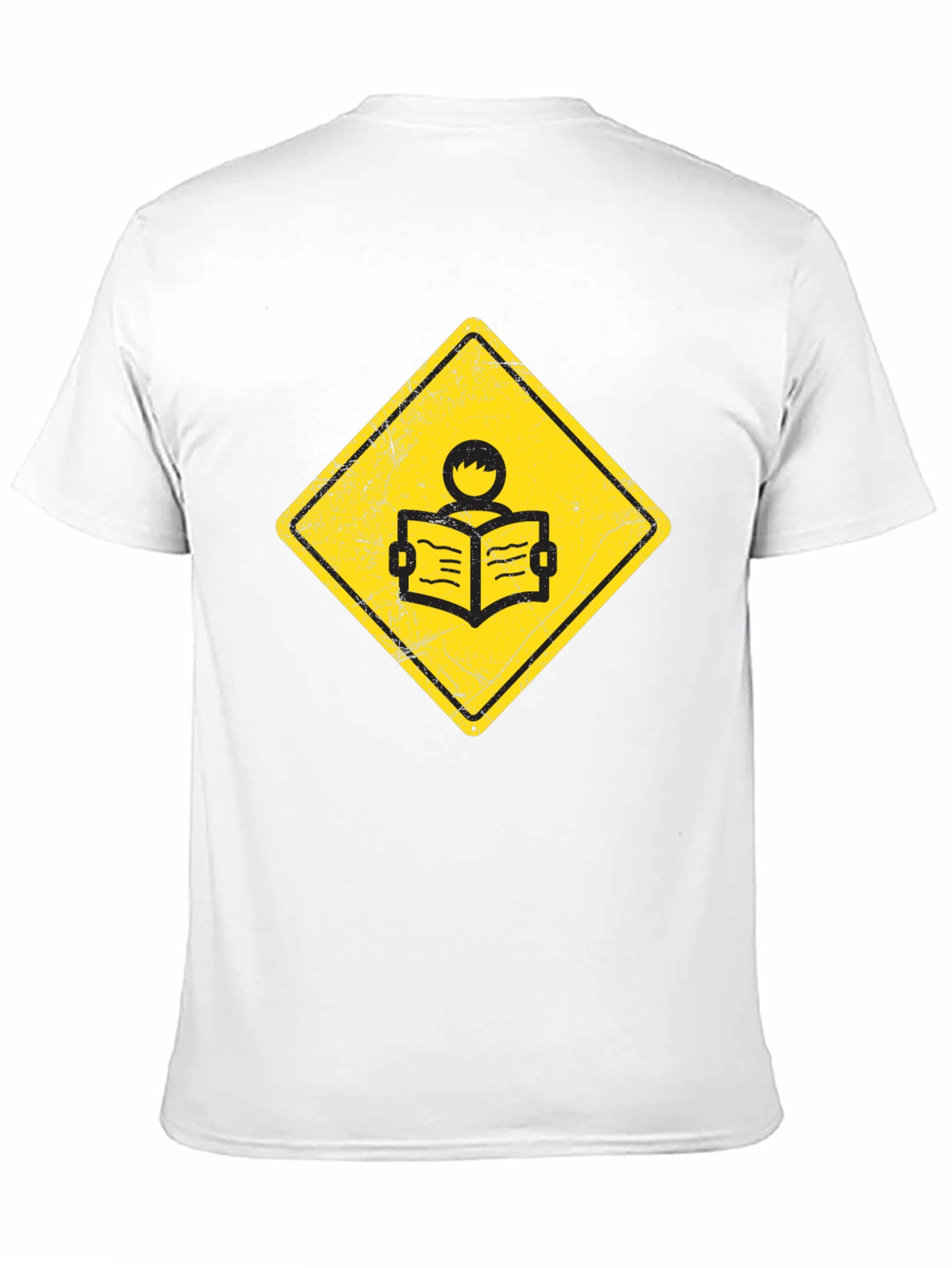 Caution Reader T-Shirt - Black Cotton Tee