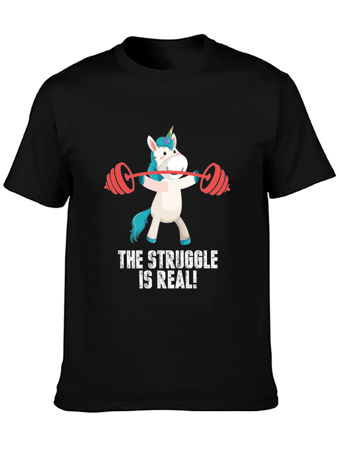 Unicorn Gym T-Shirt - The Struggle is Real!