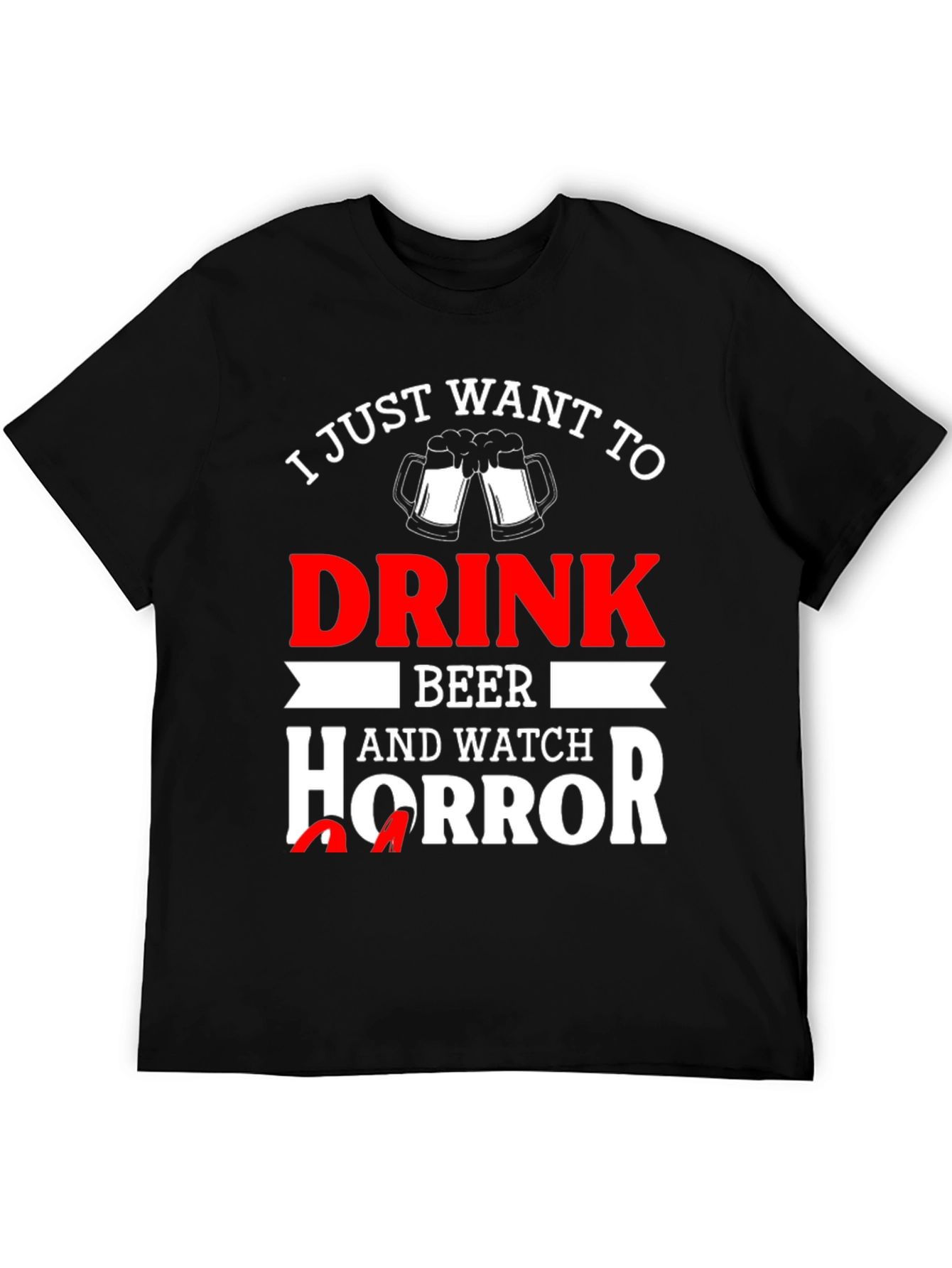 Drink Beer Watch Horror T-Shirt
