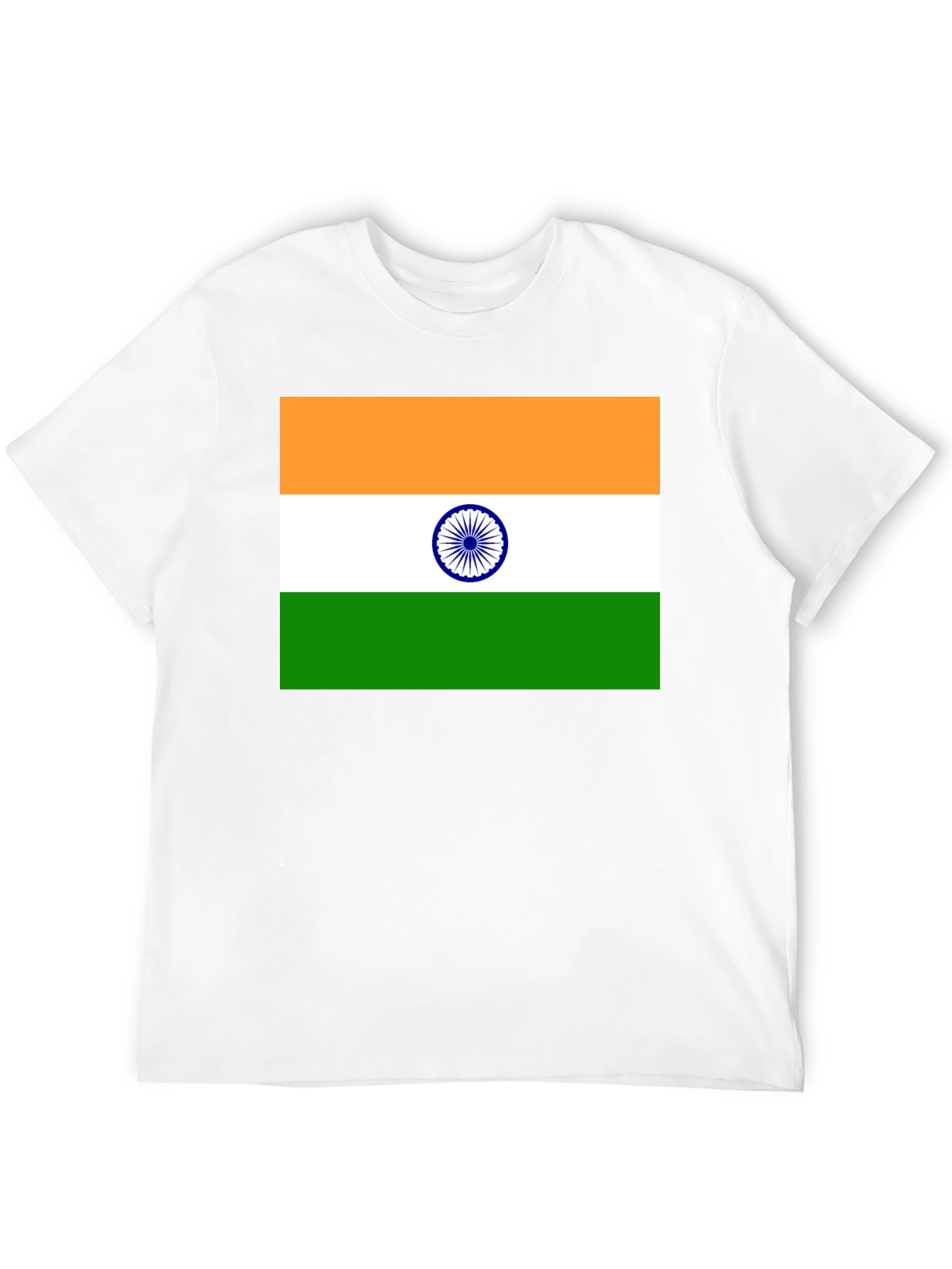 India Flag Graphic T-Shirt - Black Cotton Blend