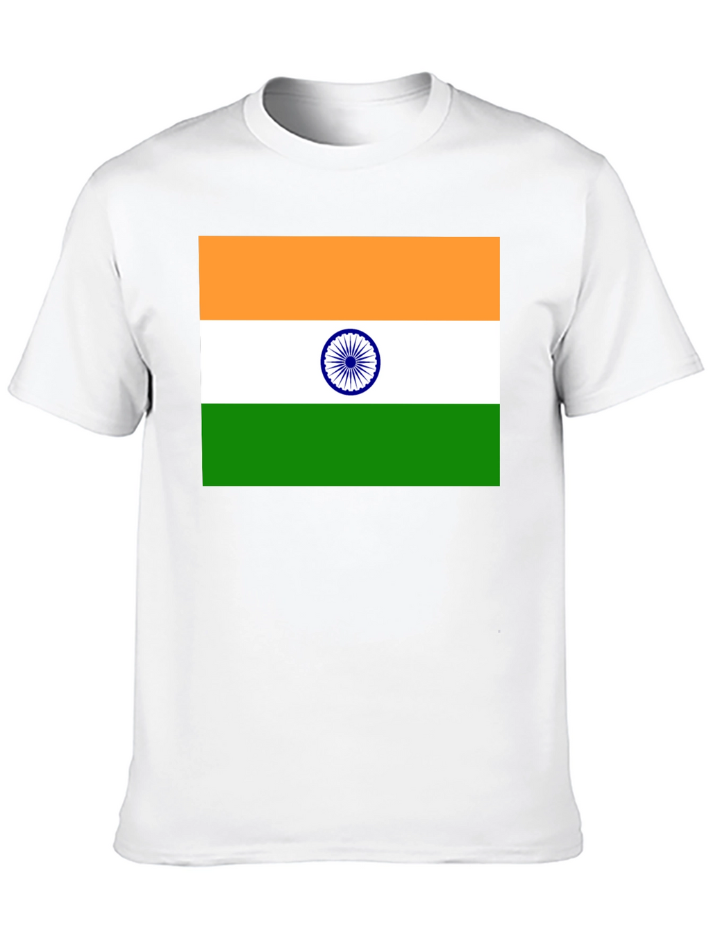 India Flag Graphic T-Shirt - Black Cotton Blend