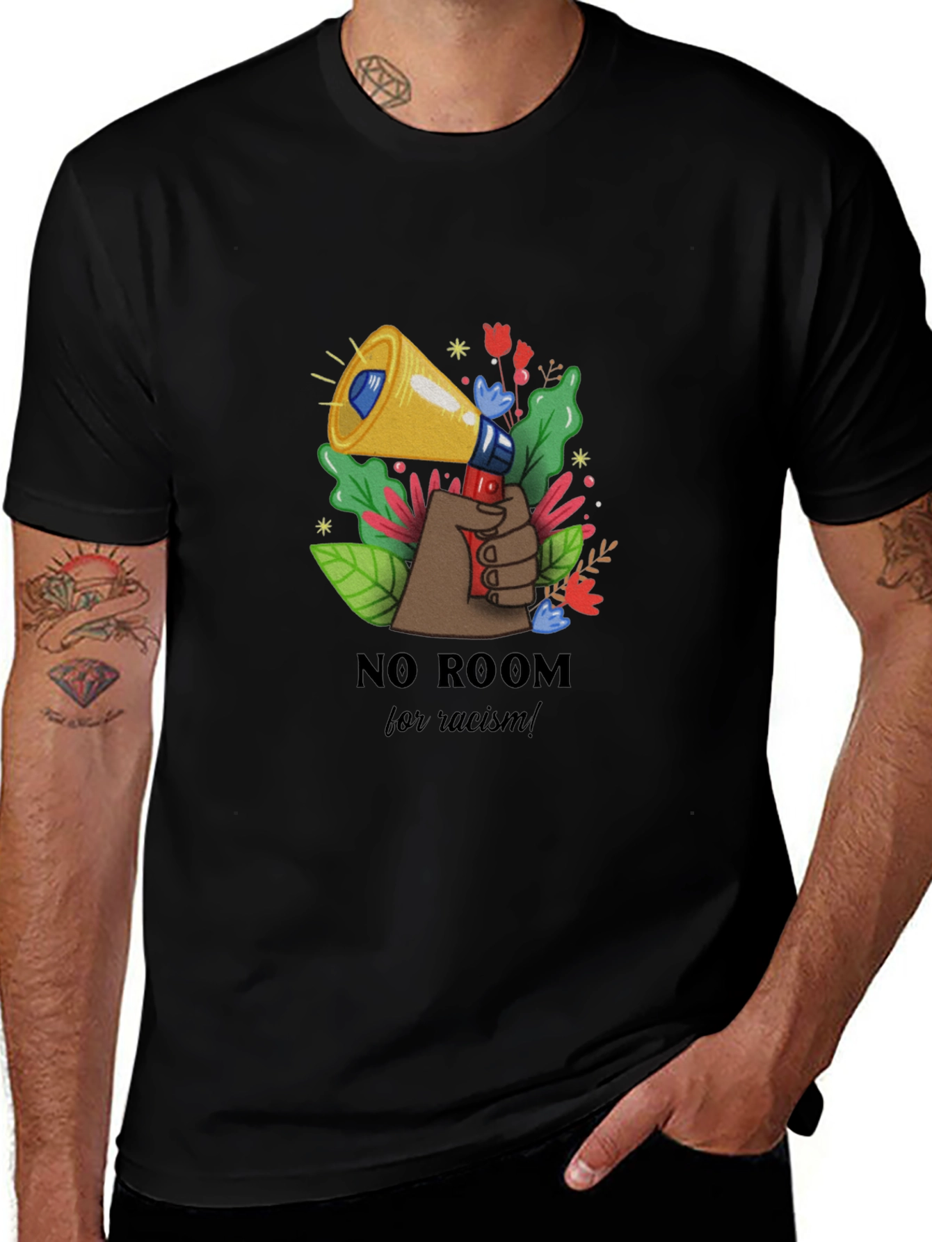 No Room for Racism Black T-Shirt
