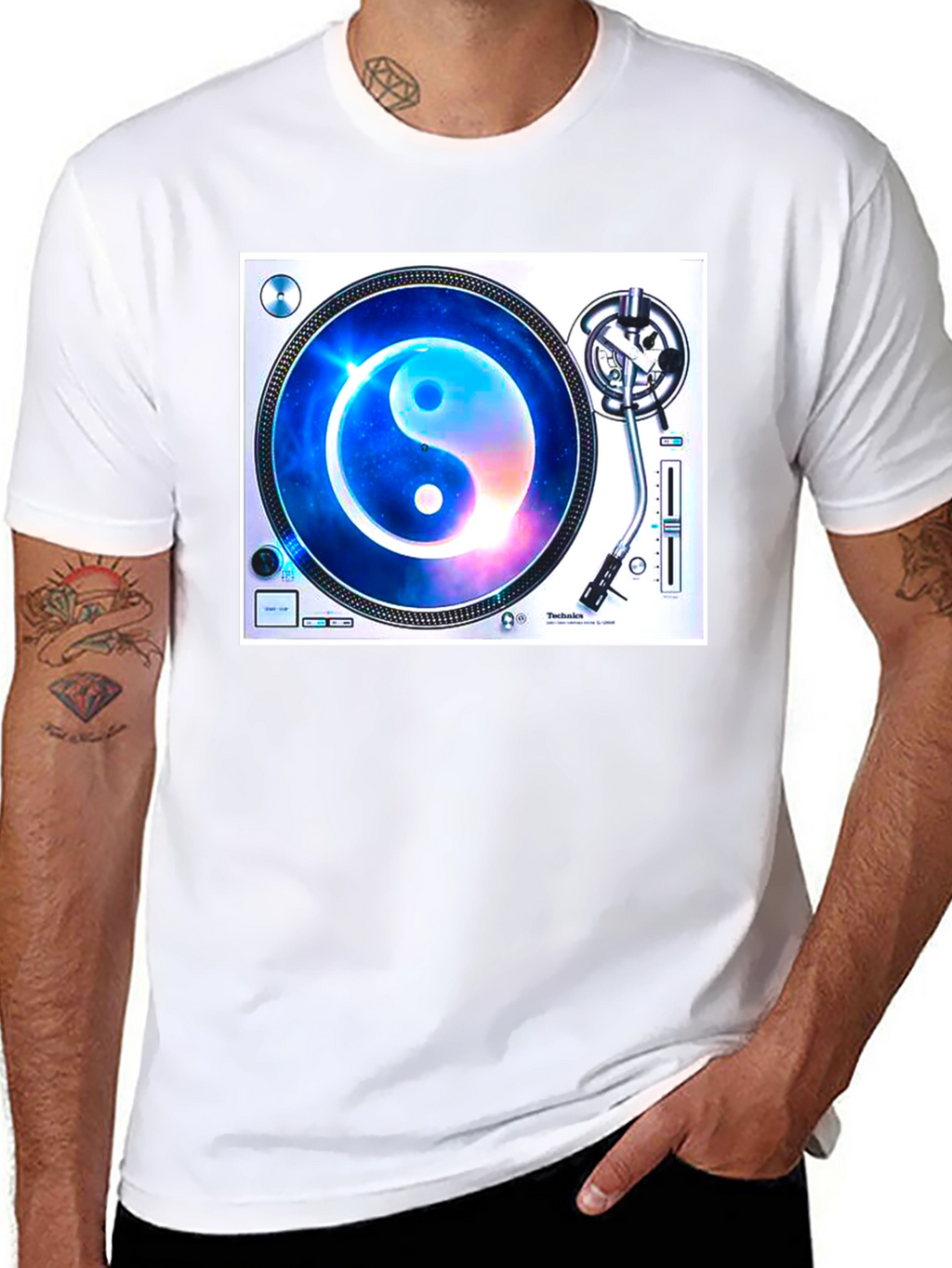 Yin Yang Galaxy Turntable Graphic Tee