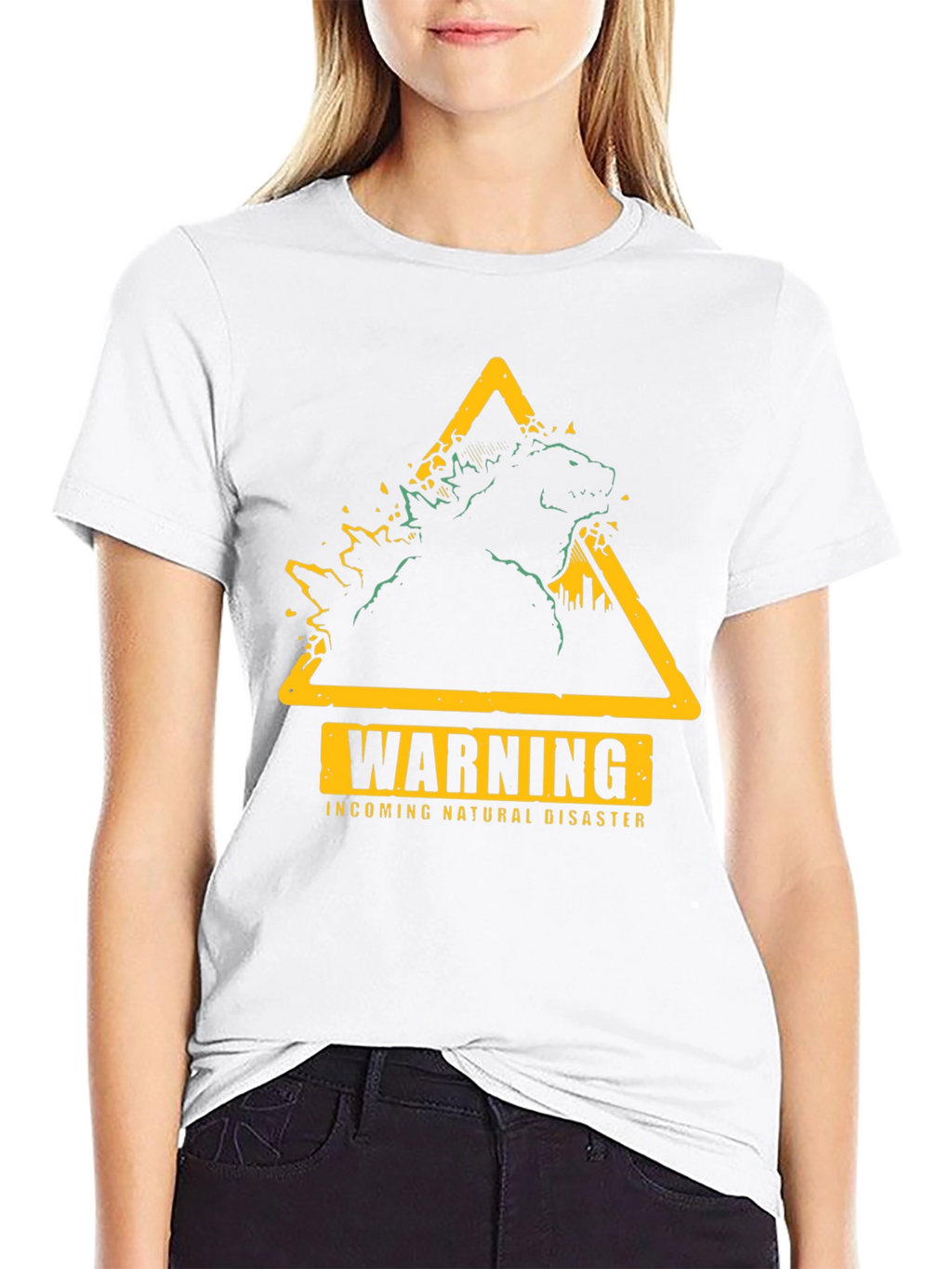 Warning Godzilla Natural Disaster Graphic T-Shirt