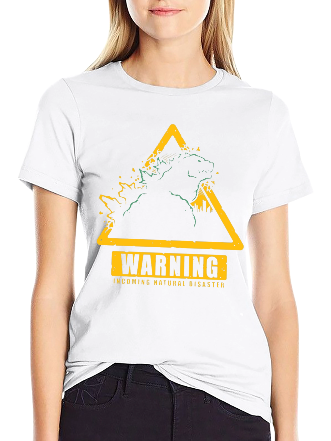 Warning Godzilla Natural Disaster Graphic T-Shirt