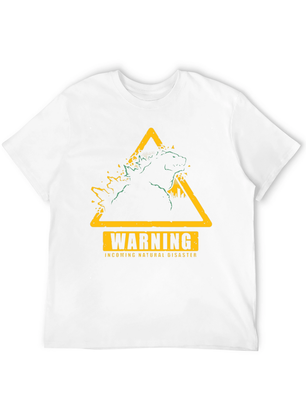 Warning Godzilla Natural Disaster Graphic T-Shirt