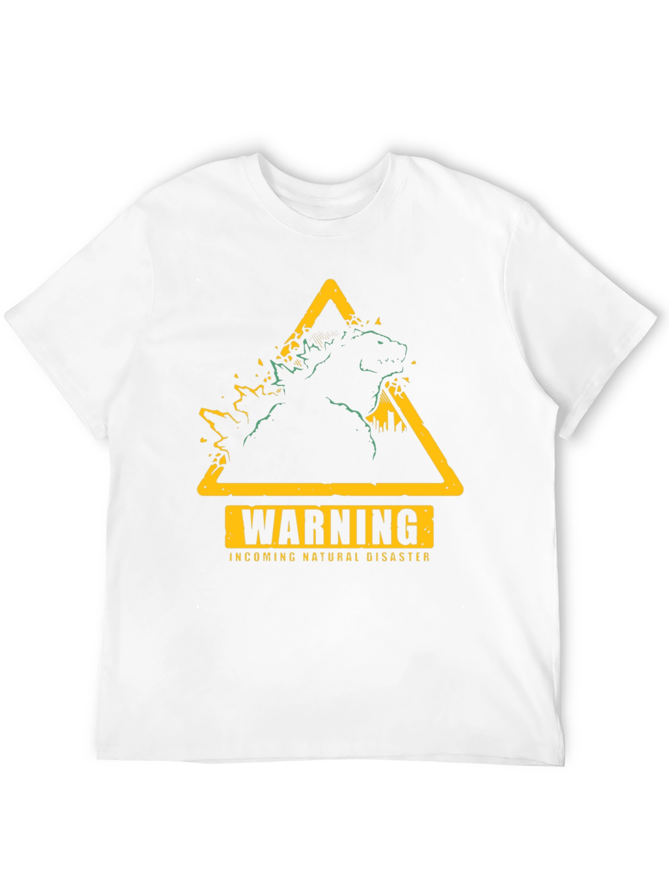 Warning Godzilla Natural Disaster Graphic T-Shirt