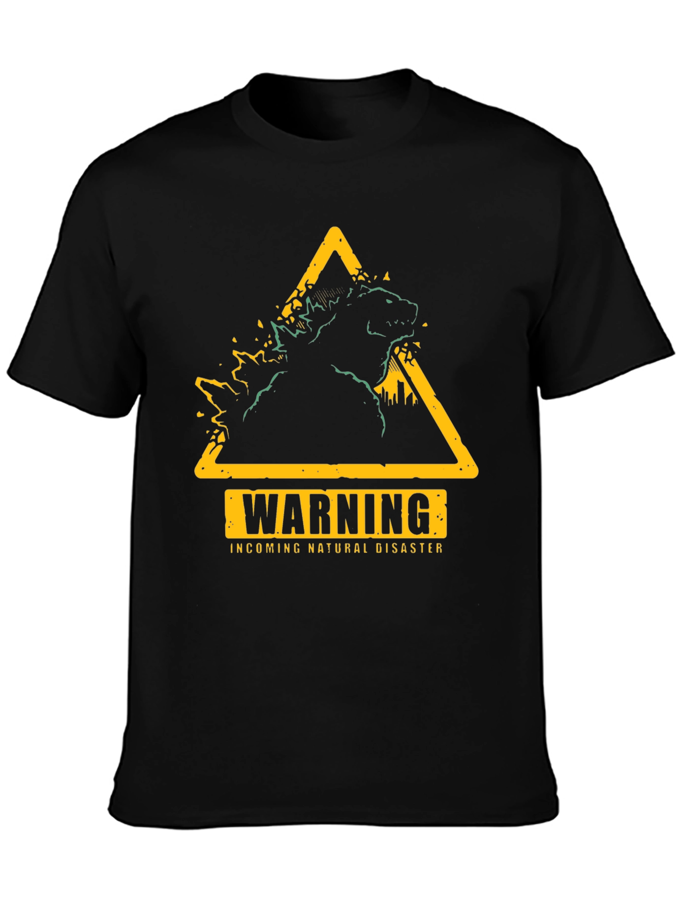 Warning Godzilla Natural Disaster Graphic T-Shirt