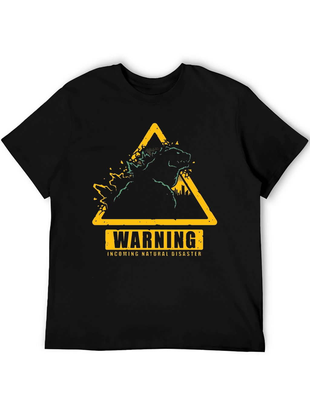 Warning Godzilla Natural Disaster Graphic T-Shirt