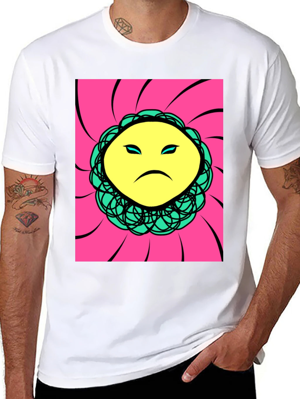 Sad Face Graphic Print T-Shirt