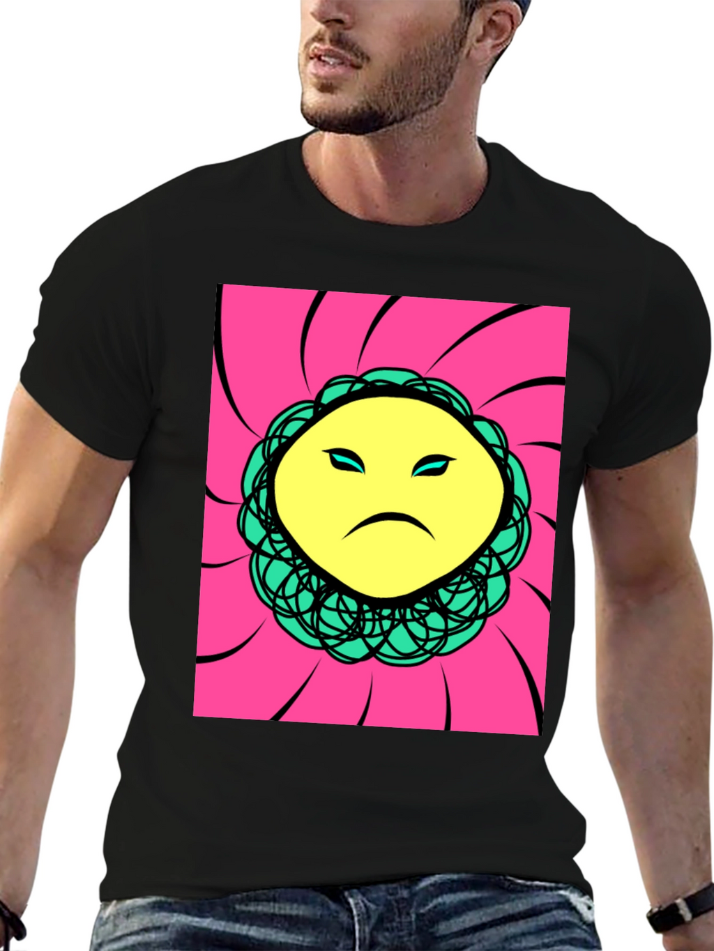 Sad Face Graphic Print T-Shirt
