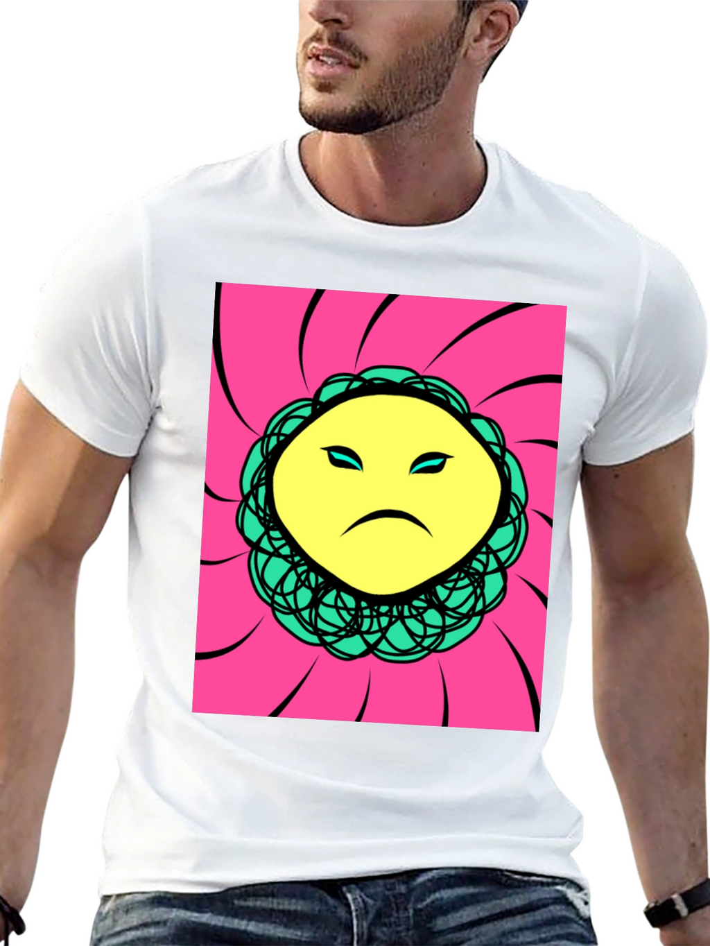 Sad Face Graphic Print T-Shirt