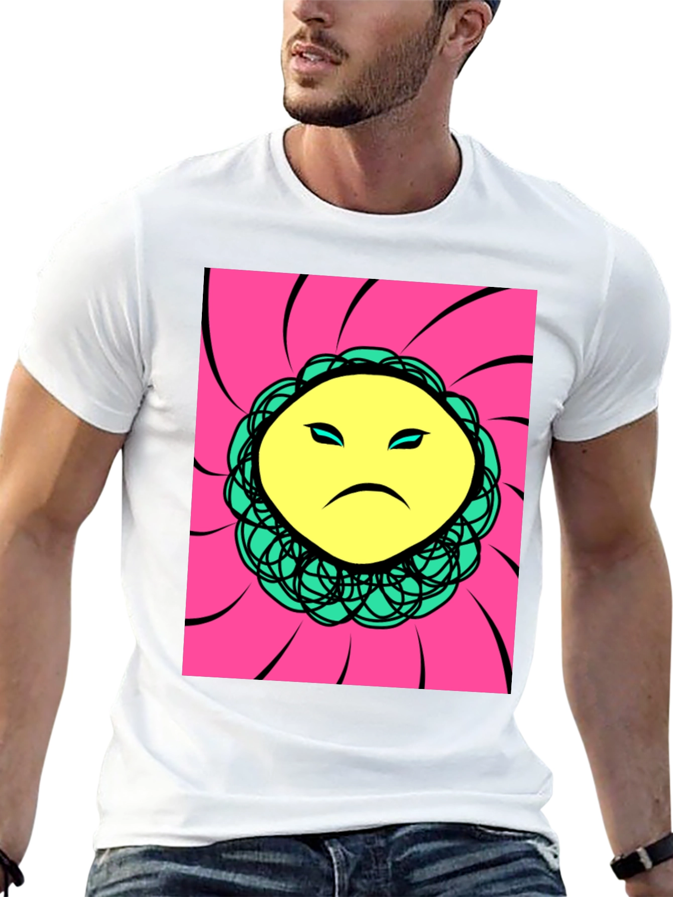 Sad Face Graphic Print T-Shirt