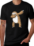 Dabbing Sloth Graphic Tee - Cool Casual T-Shirt