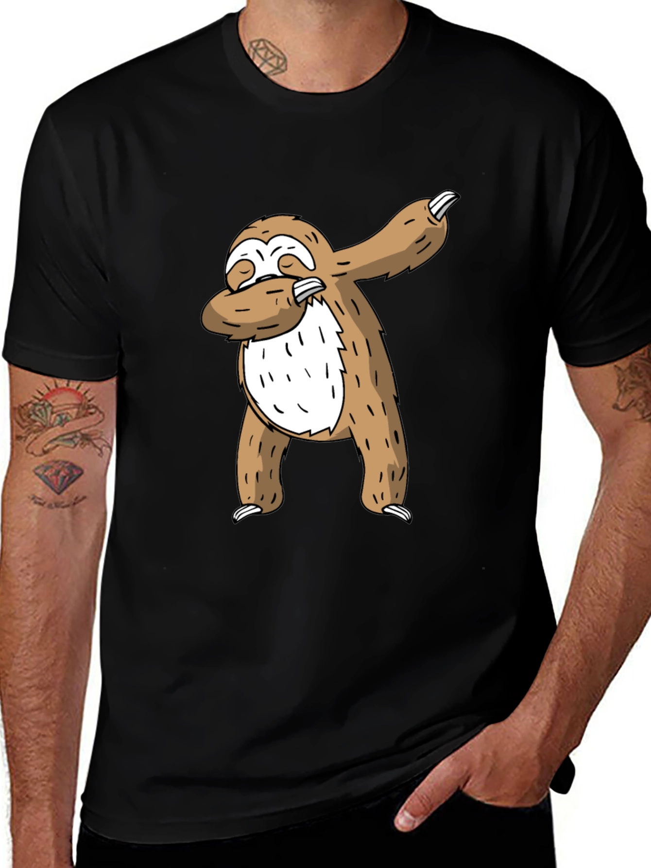 Dabbing Sloth Graphic Tee - Cool Casual T-Shirt