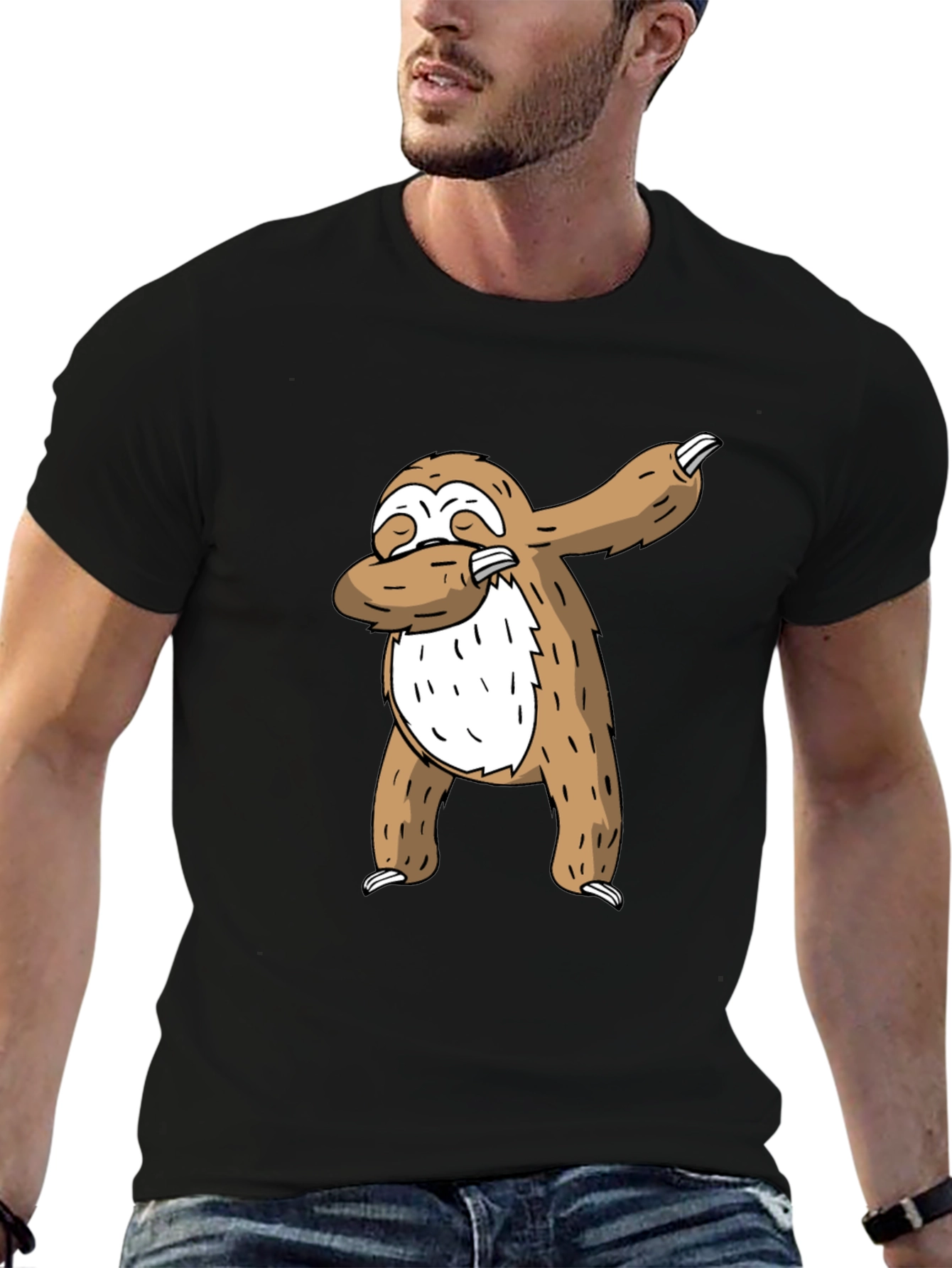 Dabbing Sloth Graphic Tee - Cool Casual T-Shirt