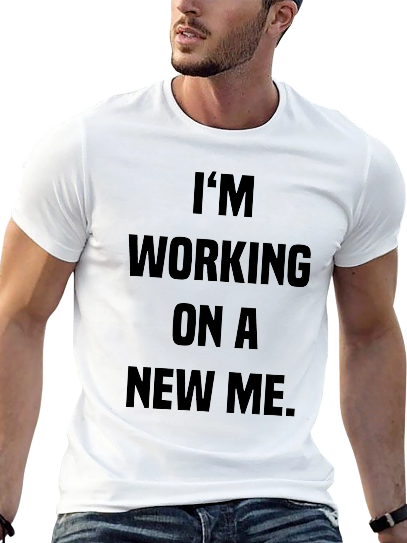 Im Working on a New Me Black Tee