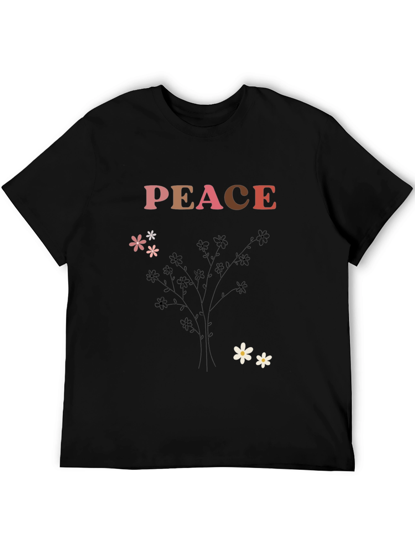 Peace Flower Print Graphic Tee