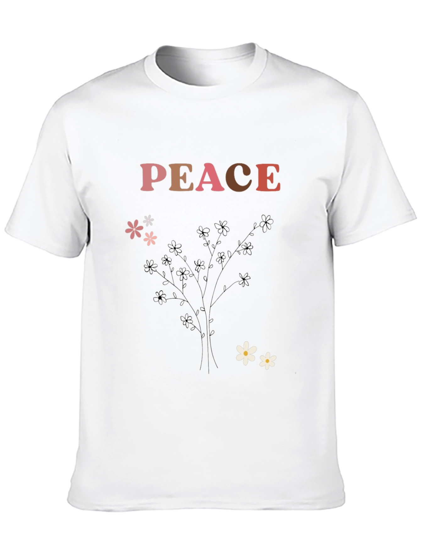 Peace Flower Print Graphic Tee