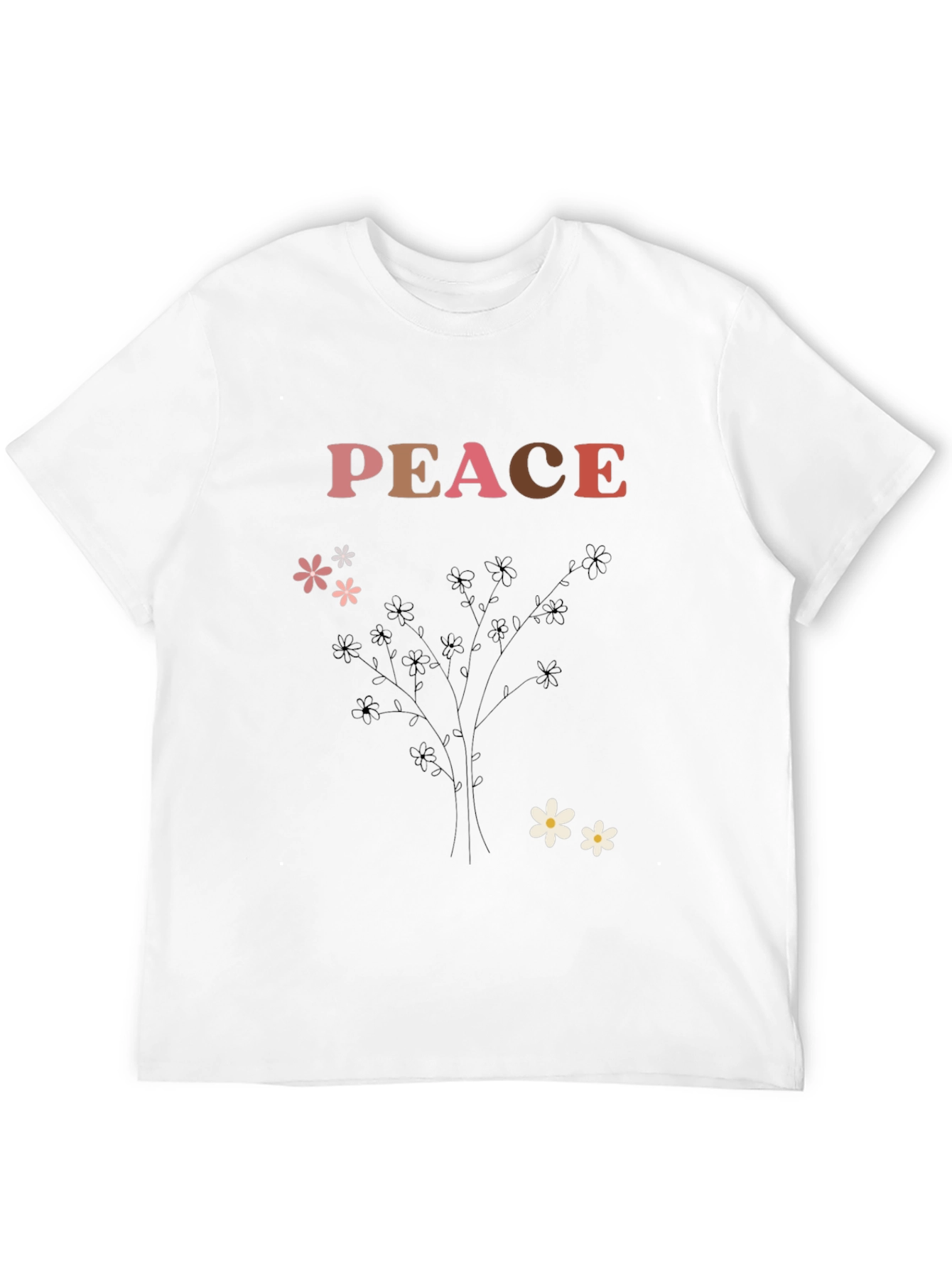 Peace Flower Print Graphic Tee