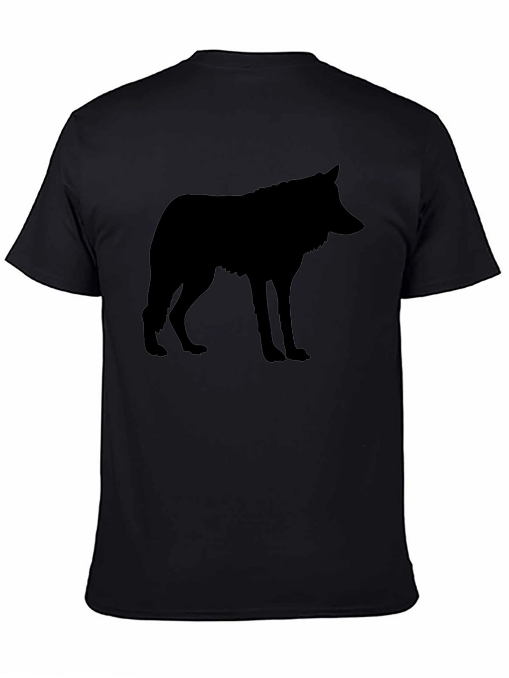 Mens Black Wolf Silhouette Graphic T-Shirt