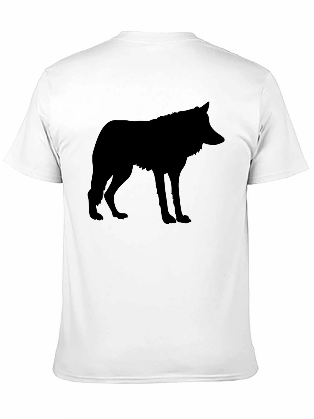 Mens Black Wolf Silhouette Graphic T-Shirt