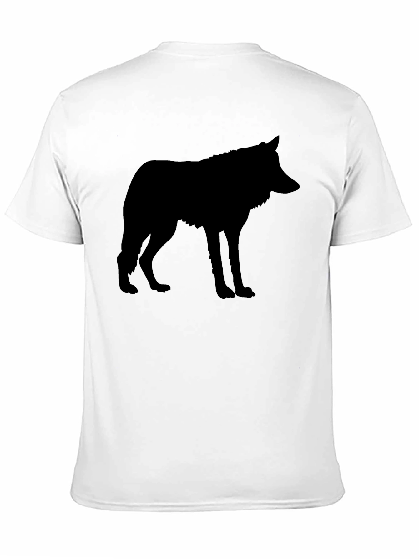 Mens Black Wolf Silhouette Graphic T-Shirt
