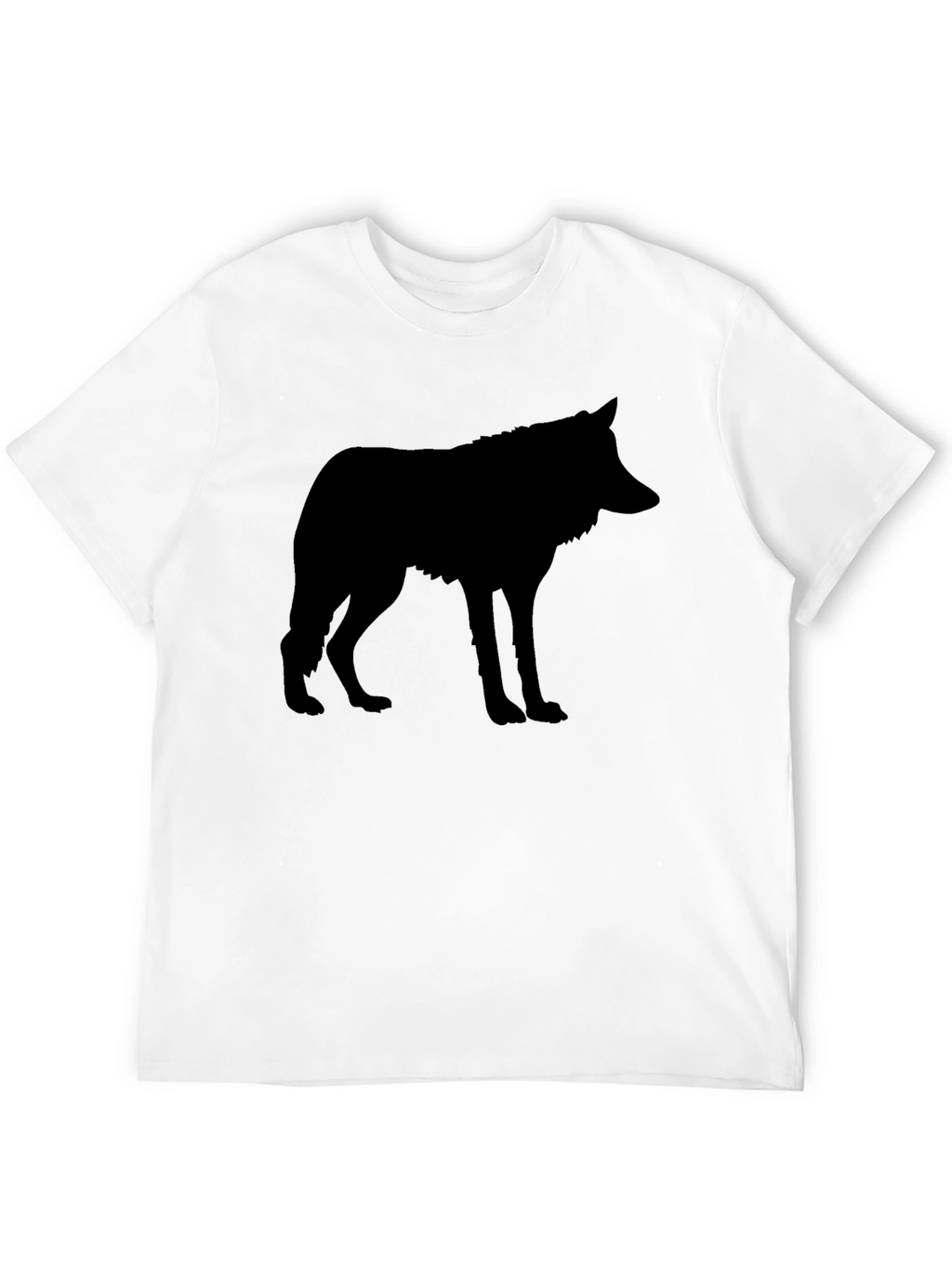 Mens Black Wolf Silhouette Graphic T-Shirt