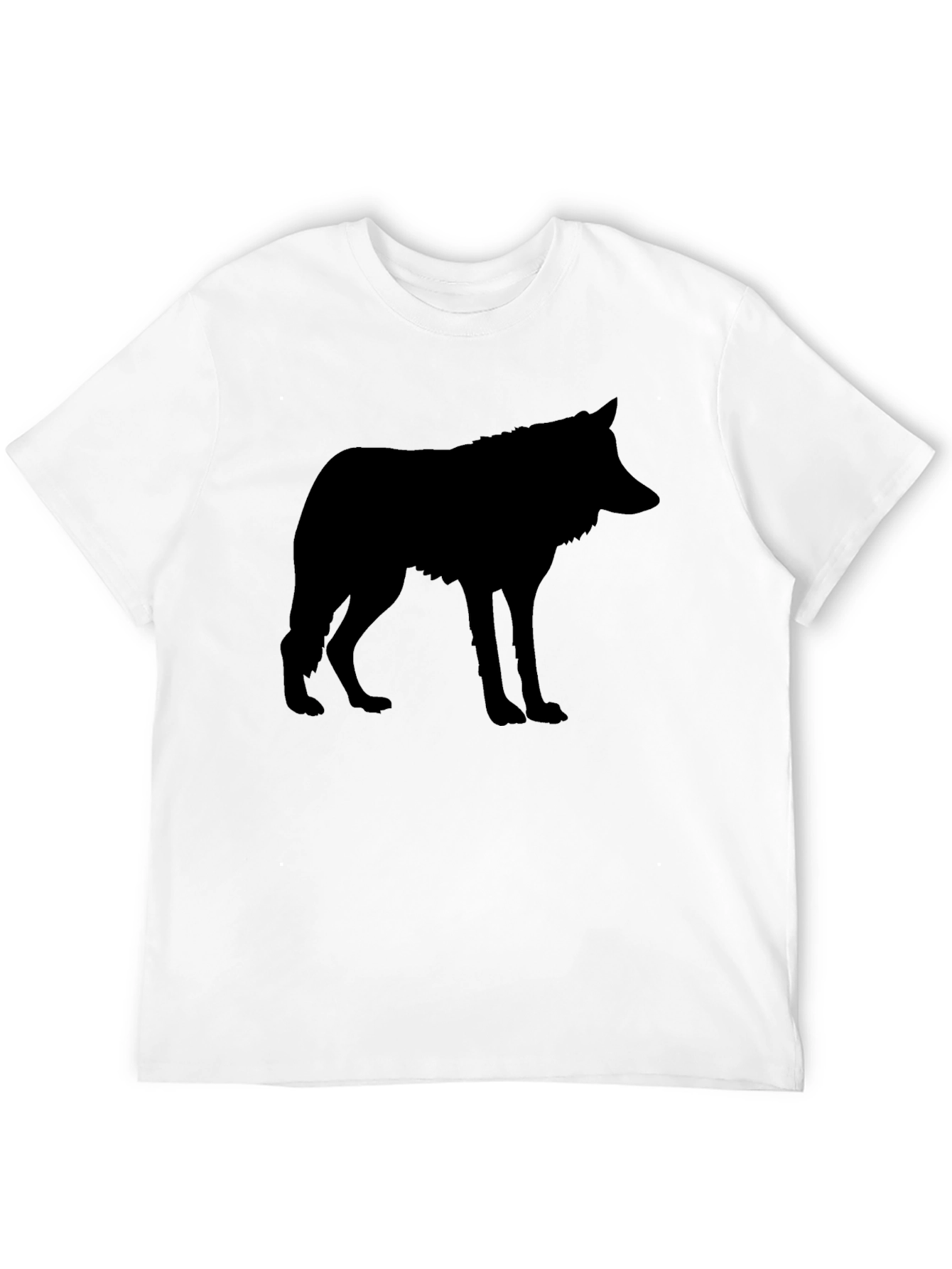 Mens Black Wolf Silhouette Graphic T-Shirt