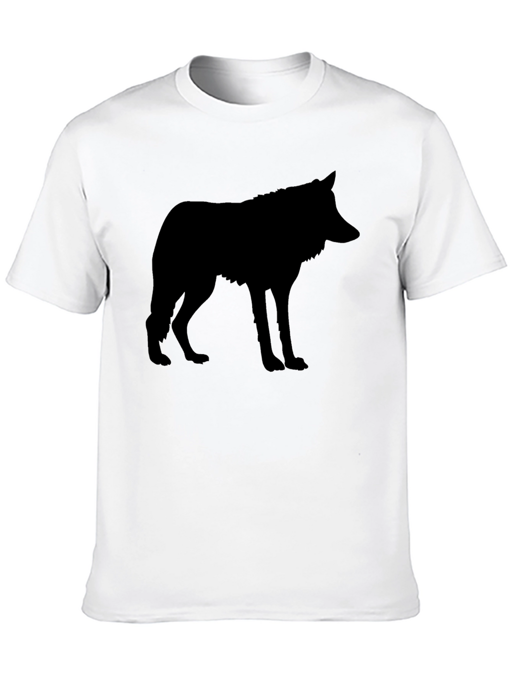 Mens Black Wolf Silhouette Graphic T-Shirt