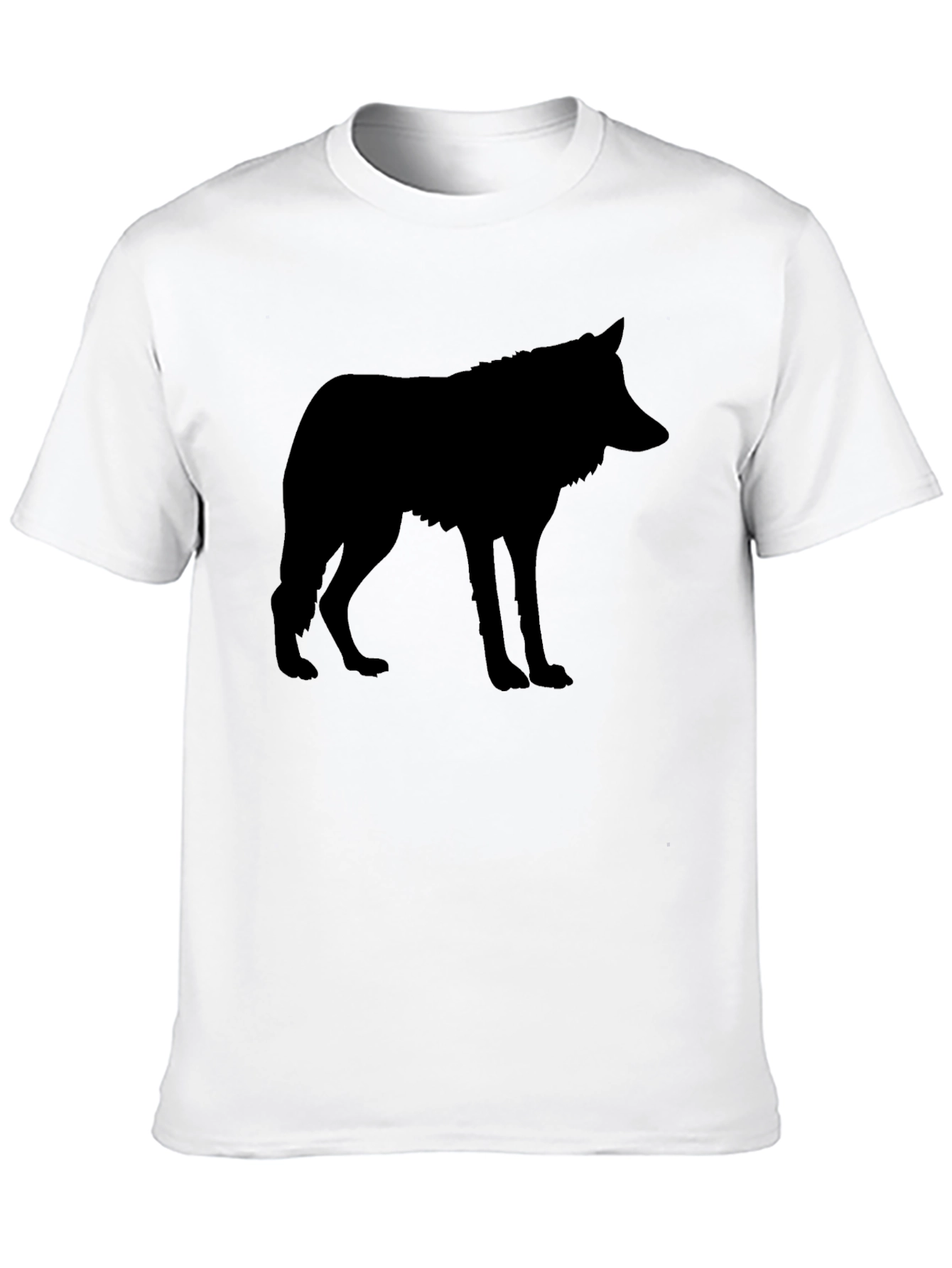 Mens Black Wolf Silhouette Graphic T-Shirt