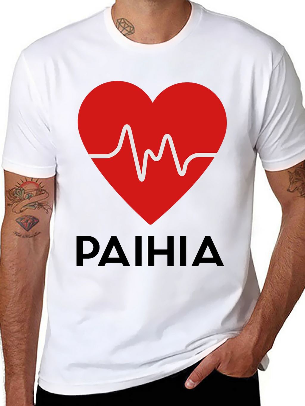 Paihia Heartbeat Graphic Tee - Black