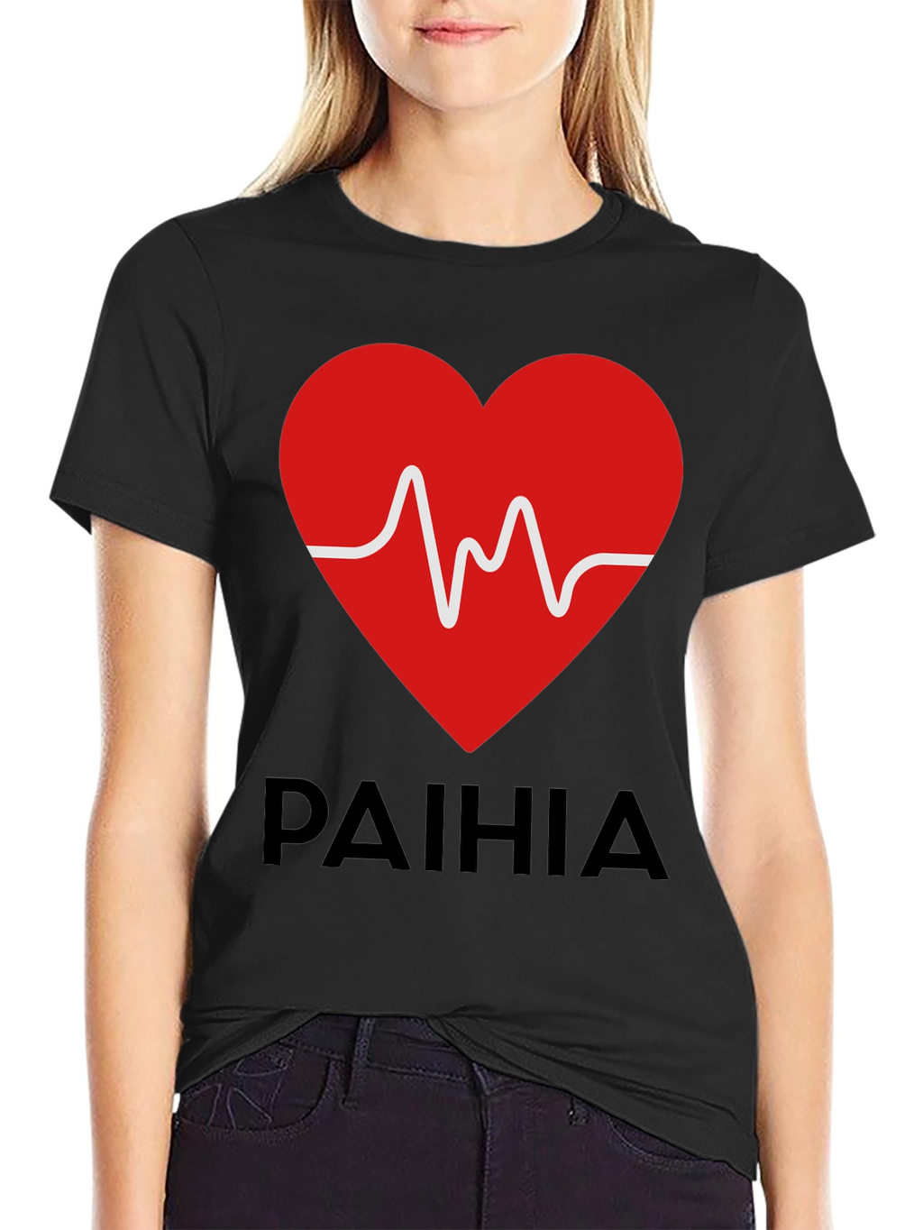 Paihia Heartbeat Graphic Tee - Black