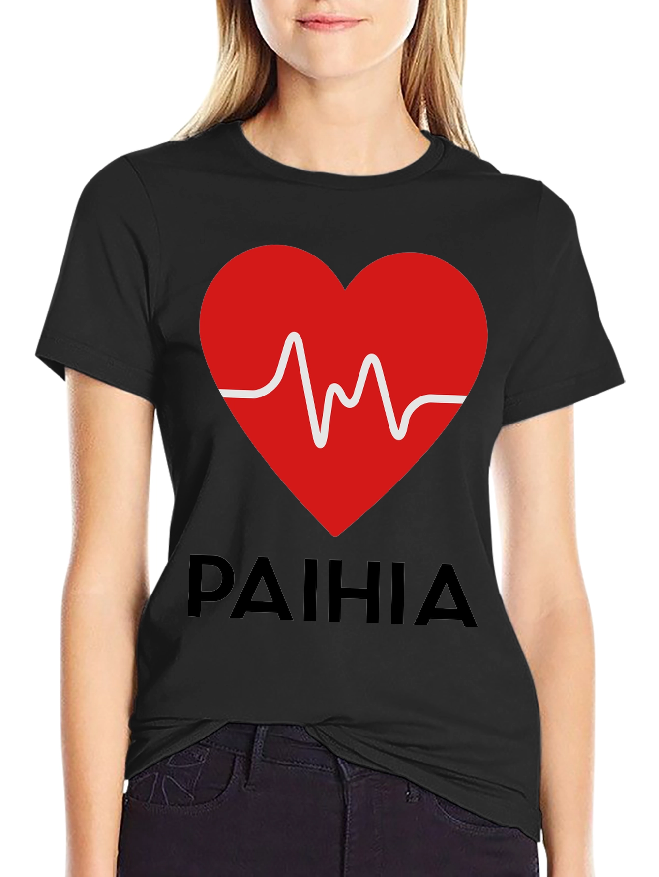 Paihia Heartbeat Graphic Tee - Black