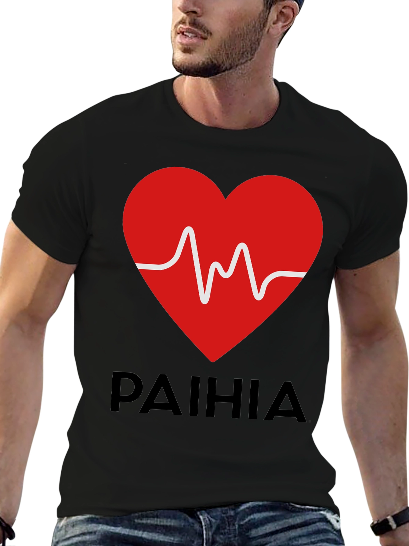 Paihia Heartbeat Graphic Tee - Black