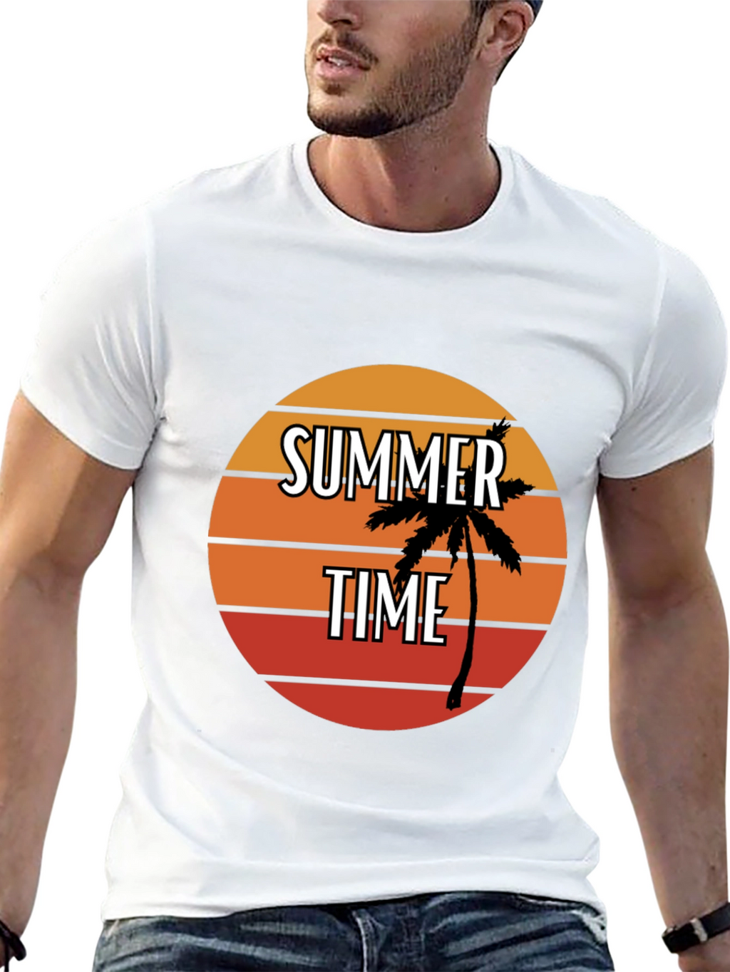 Summer Time Palm Tree Graphic Tee
