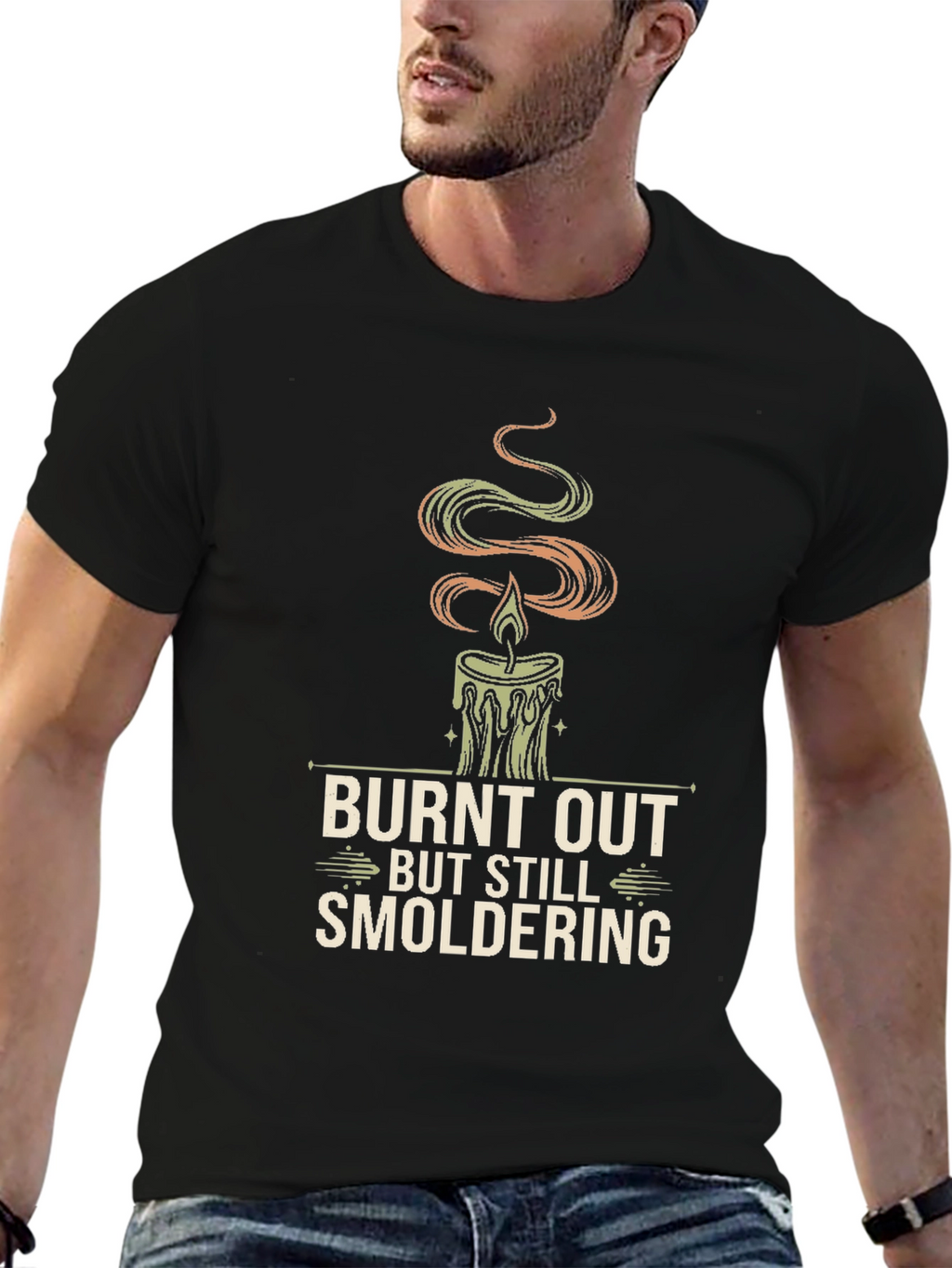 Burnt Out Candle Graphic Tee - Smoldering Style