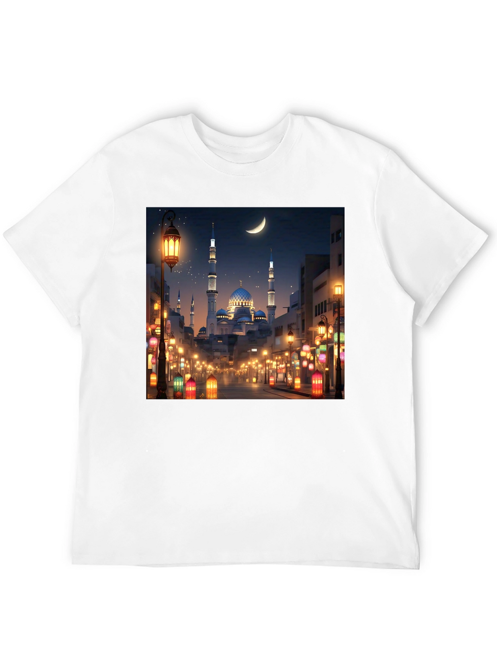 Mosque Print T-Shirt - Night Scene