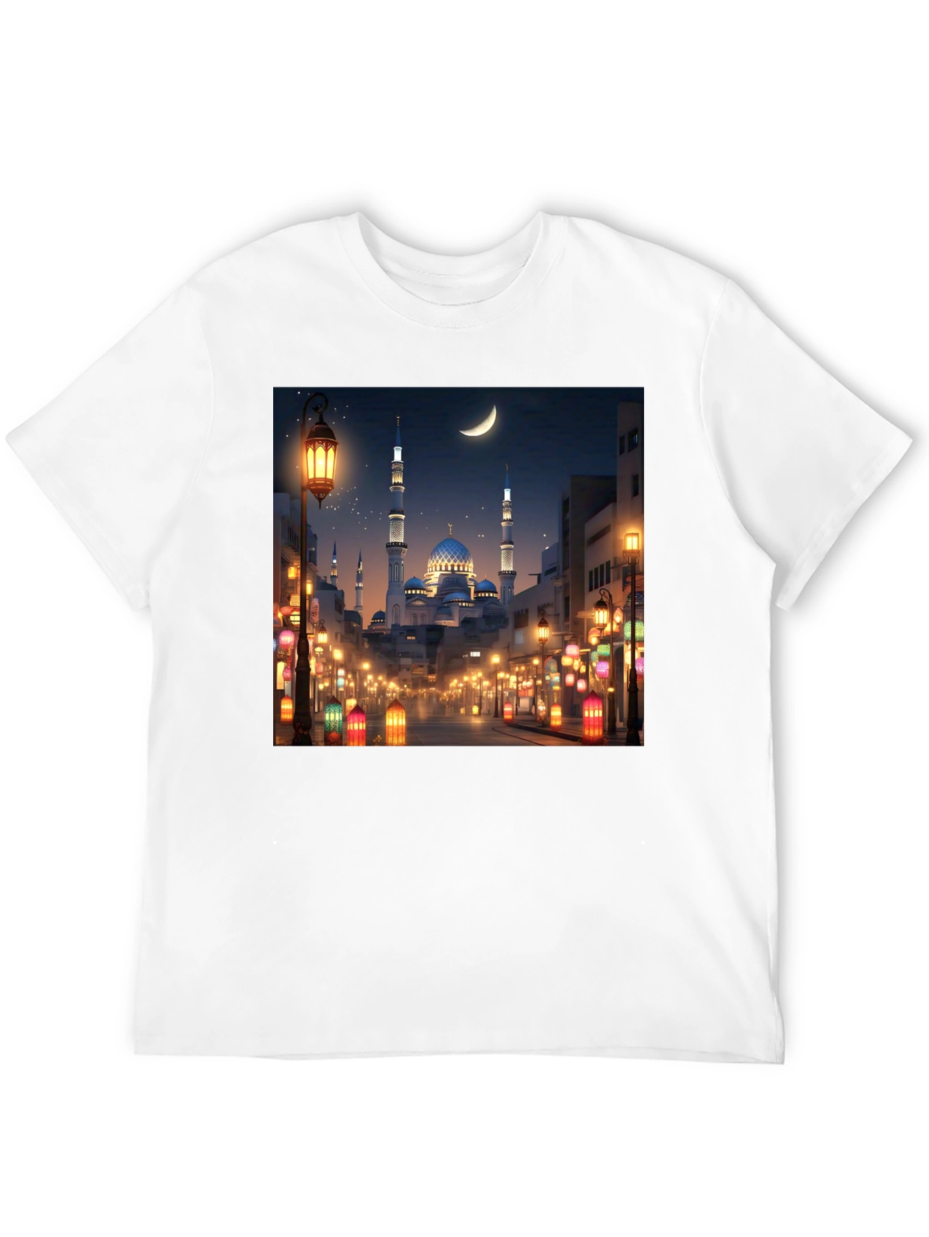 Mosque Print T-Shirt - Night Scene