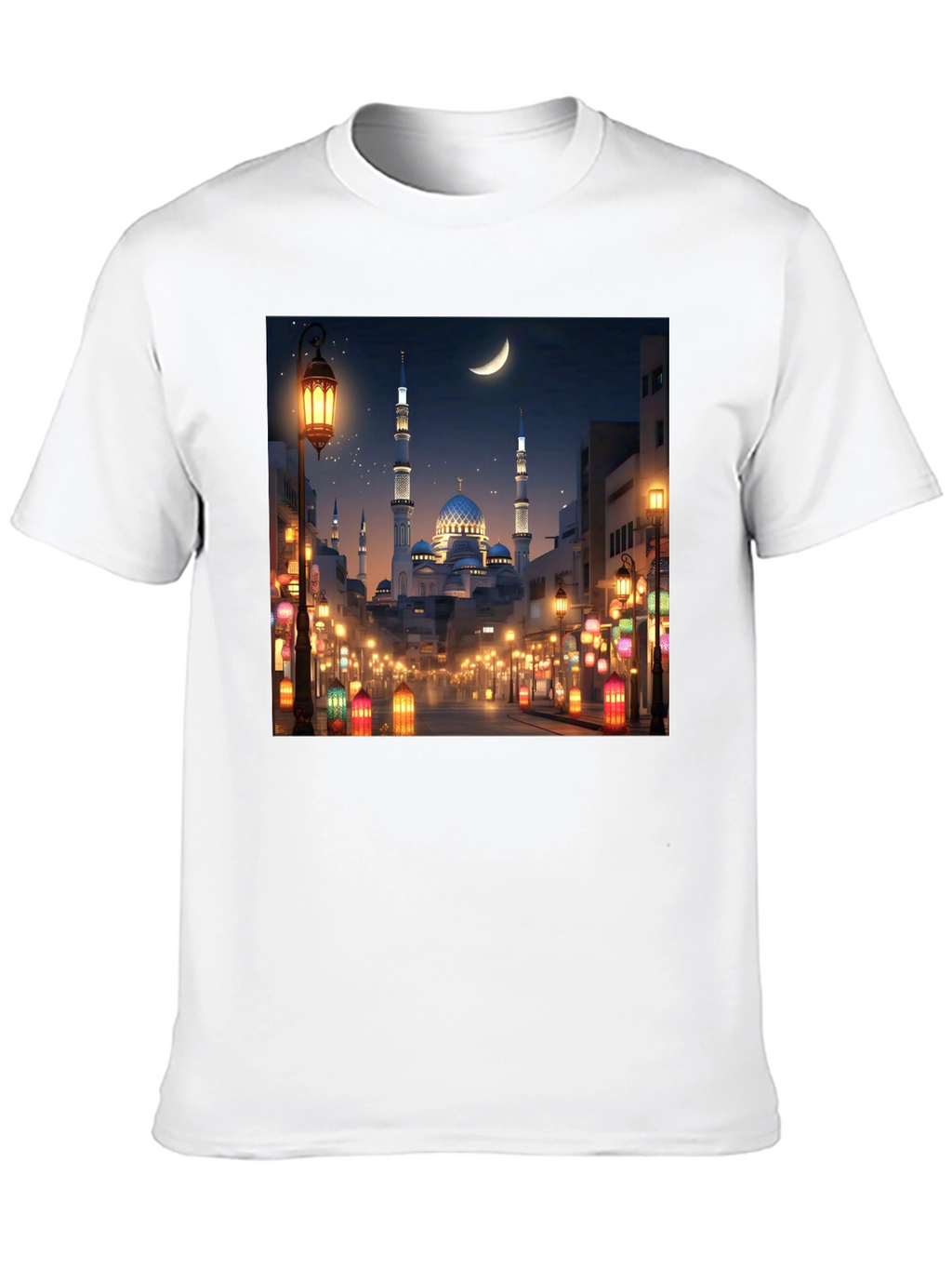 Mosque Print T-Shirt - Night Scene
