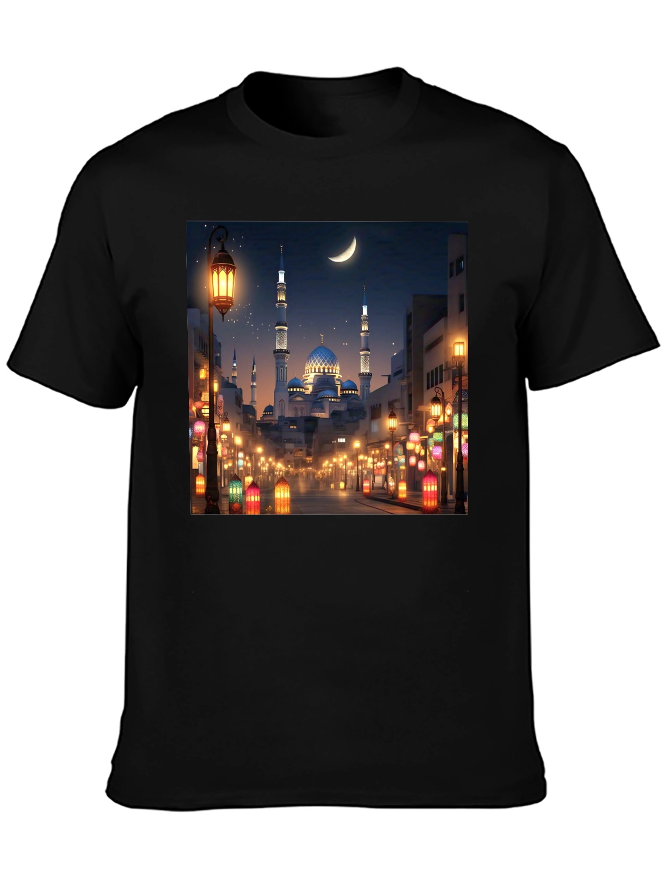 Mosque Print T-Shirt - Night Scene
