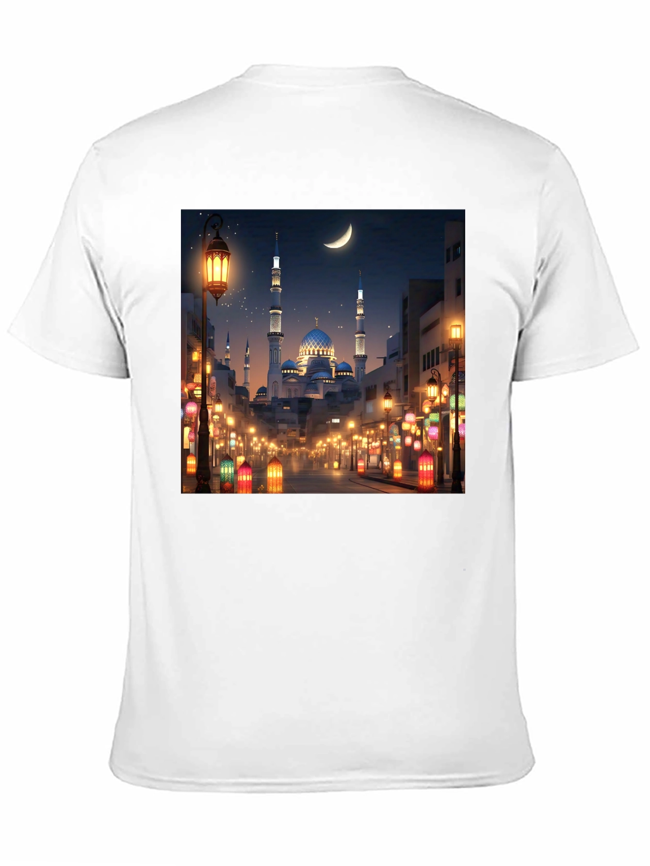 Mosque Print T-Shirt - Night Scene