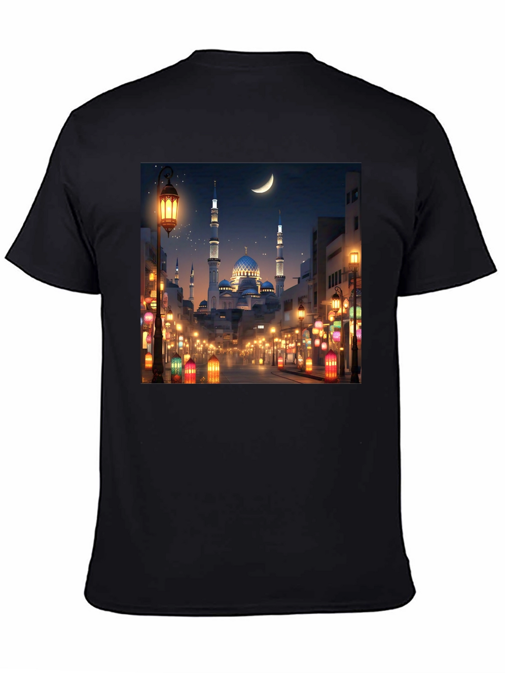Mosque Print T-Shirt - Night Scene