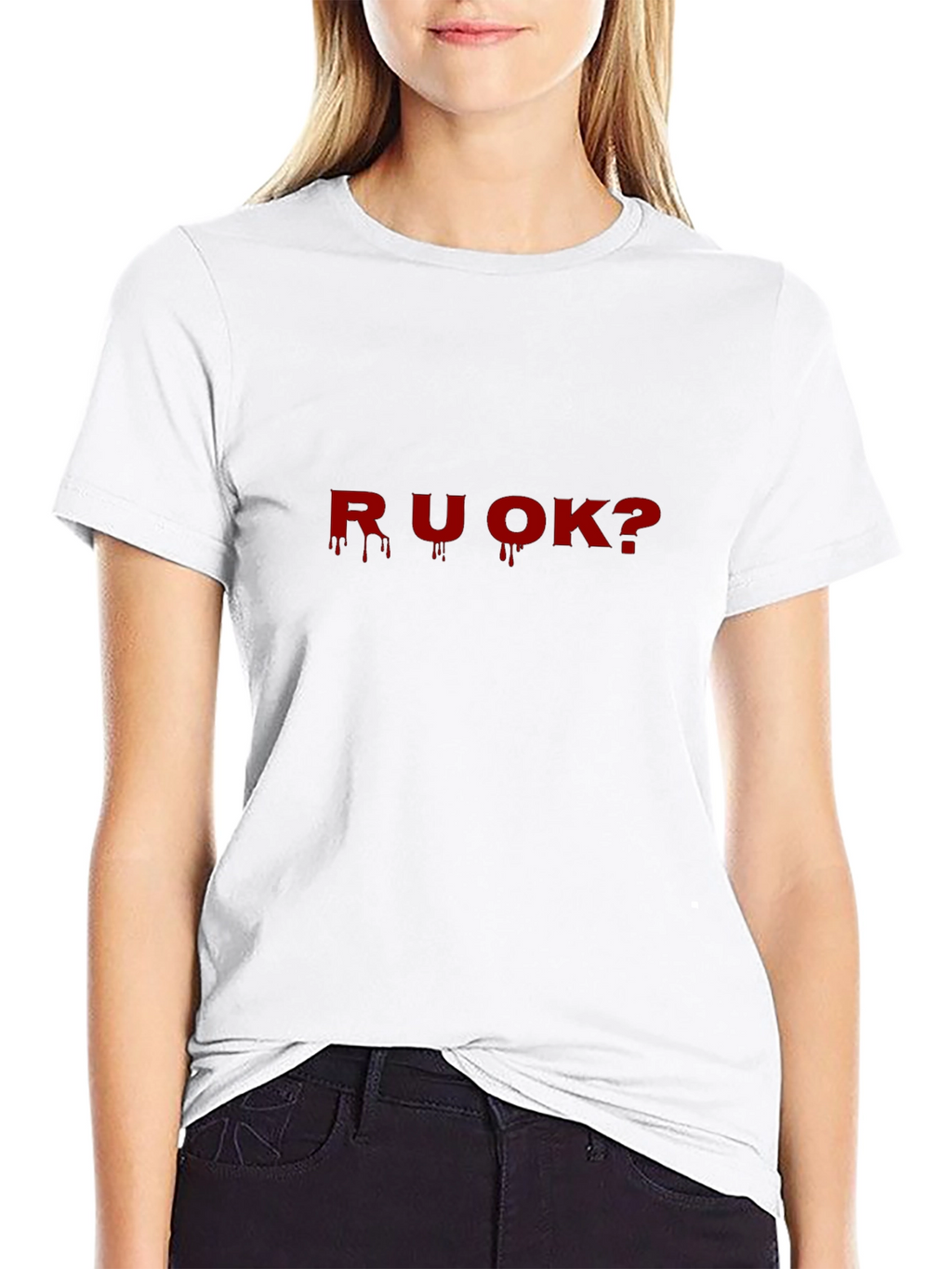 R U OK? Graphic Print T-Shirt