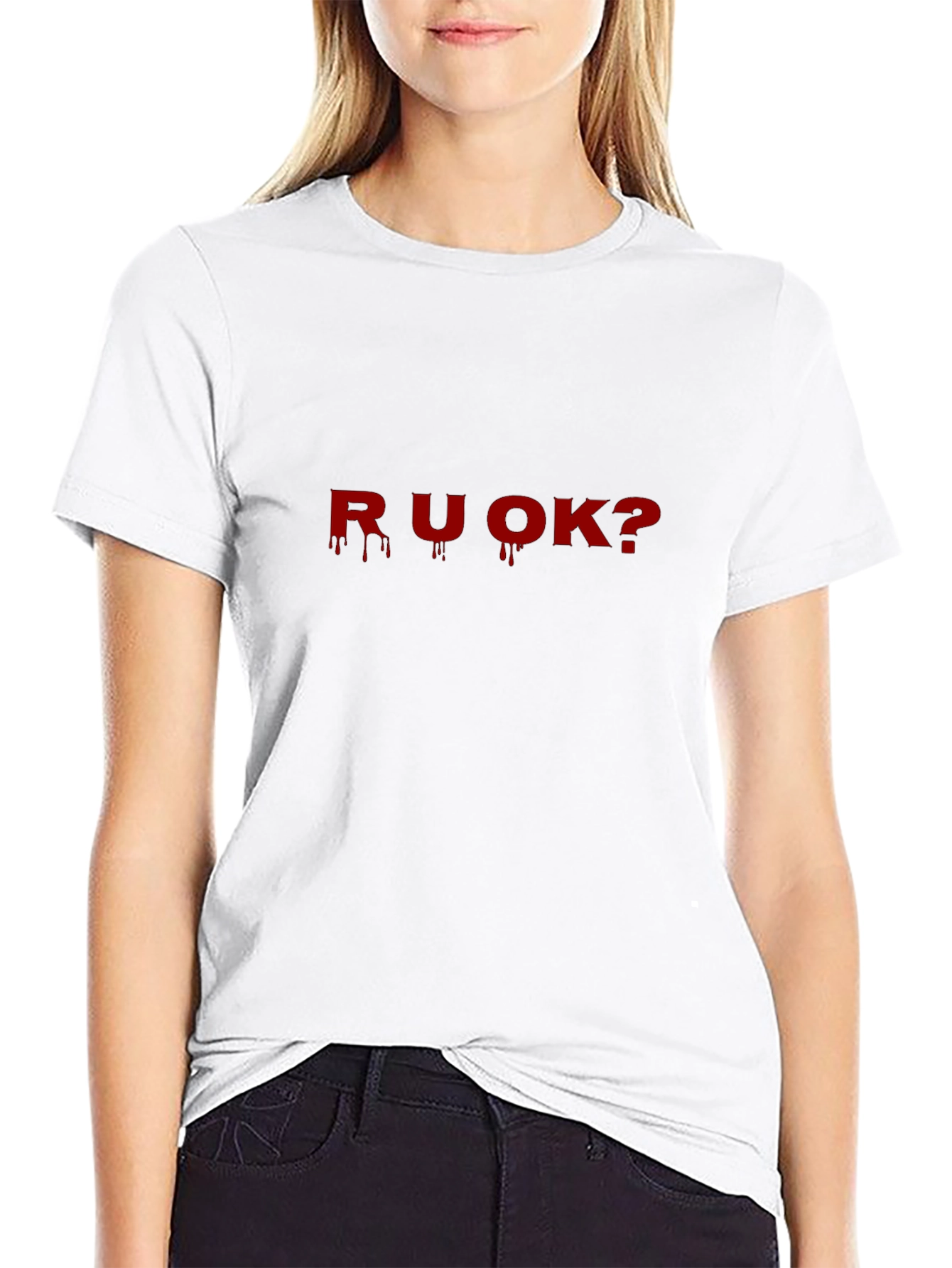 R U OK? Graphic Print T-Shirt