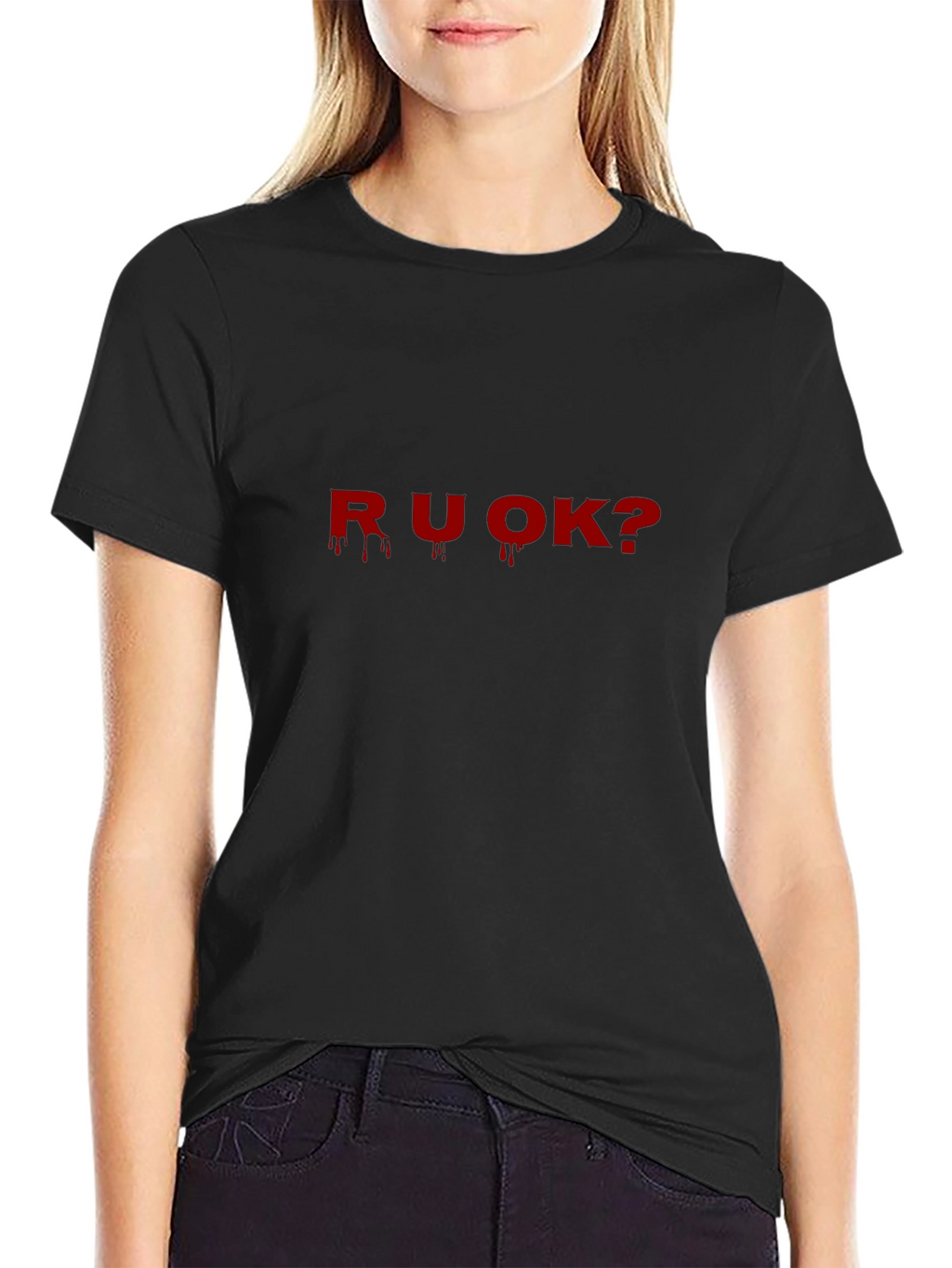 R U OK? Graphic Print T-Shirt