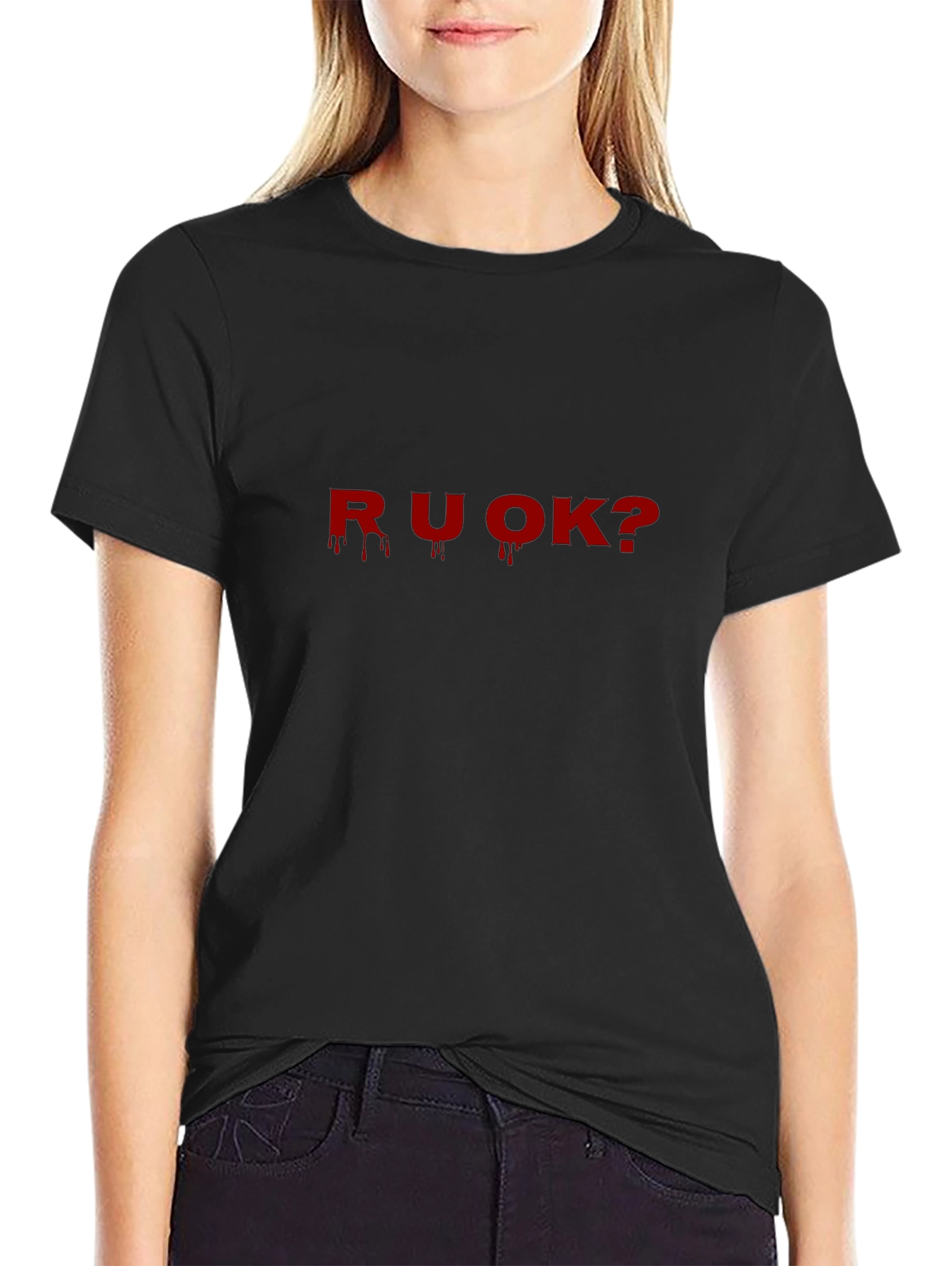 R U OK? Graphic Print T-Shirt