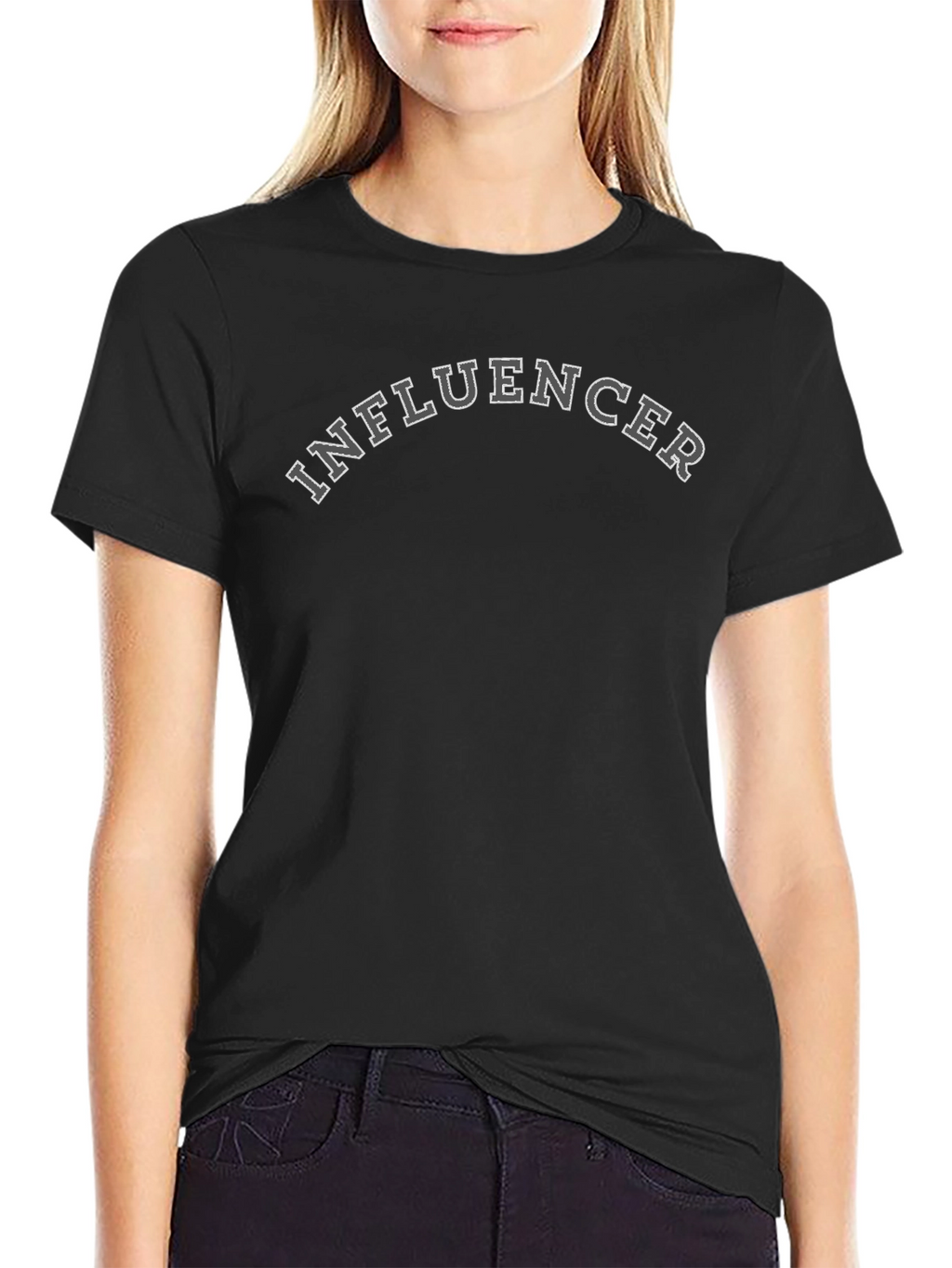 Influencer Black T-Shirt - Modern Graphic Tee